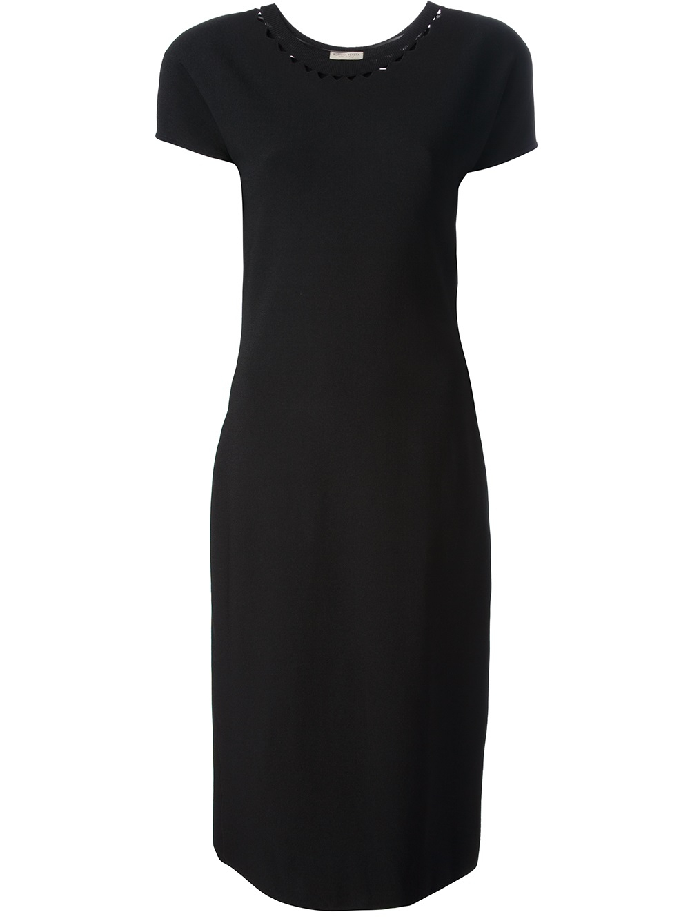 Bottega Veneta Diamond Cutout Collar Dress in Black - Lyst
