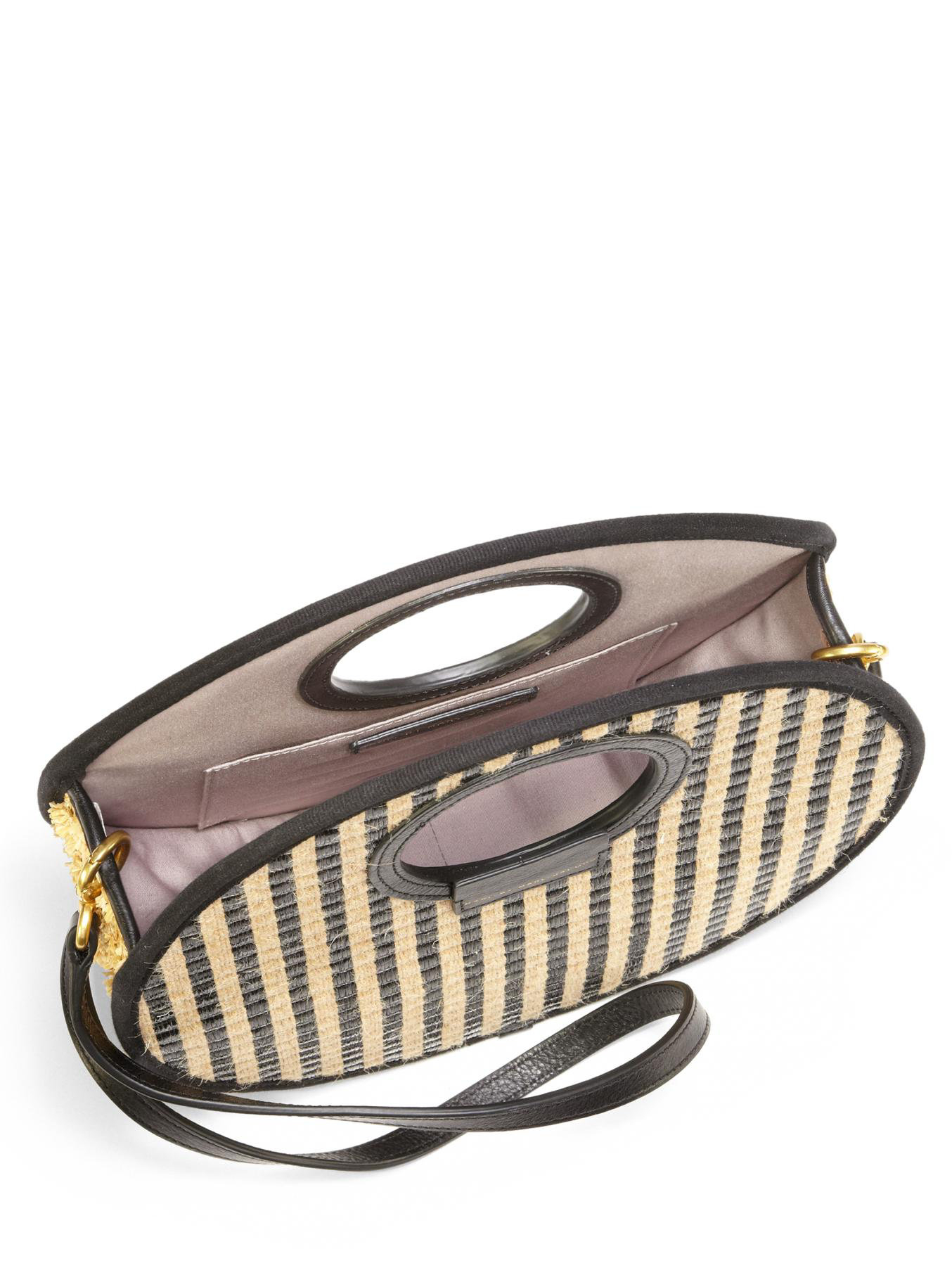 Lyst Marc By Marc Jacobs Striped Woven Circle Crossbody Bag in Black