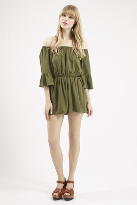topshop khaki playsuit