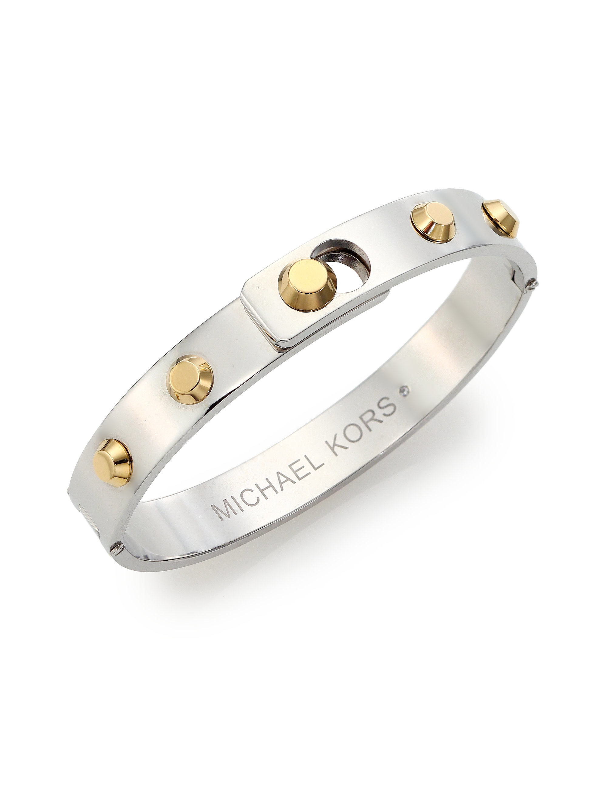 Michael Kors Cityscape Astor Studded Bangle Bracelet/Two-Tone in Metallic |  Lyst