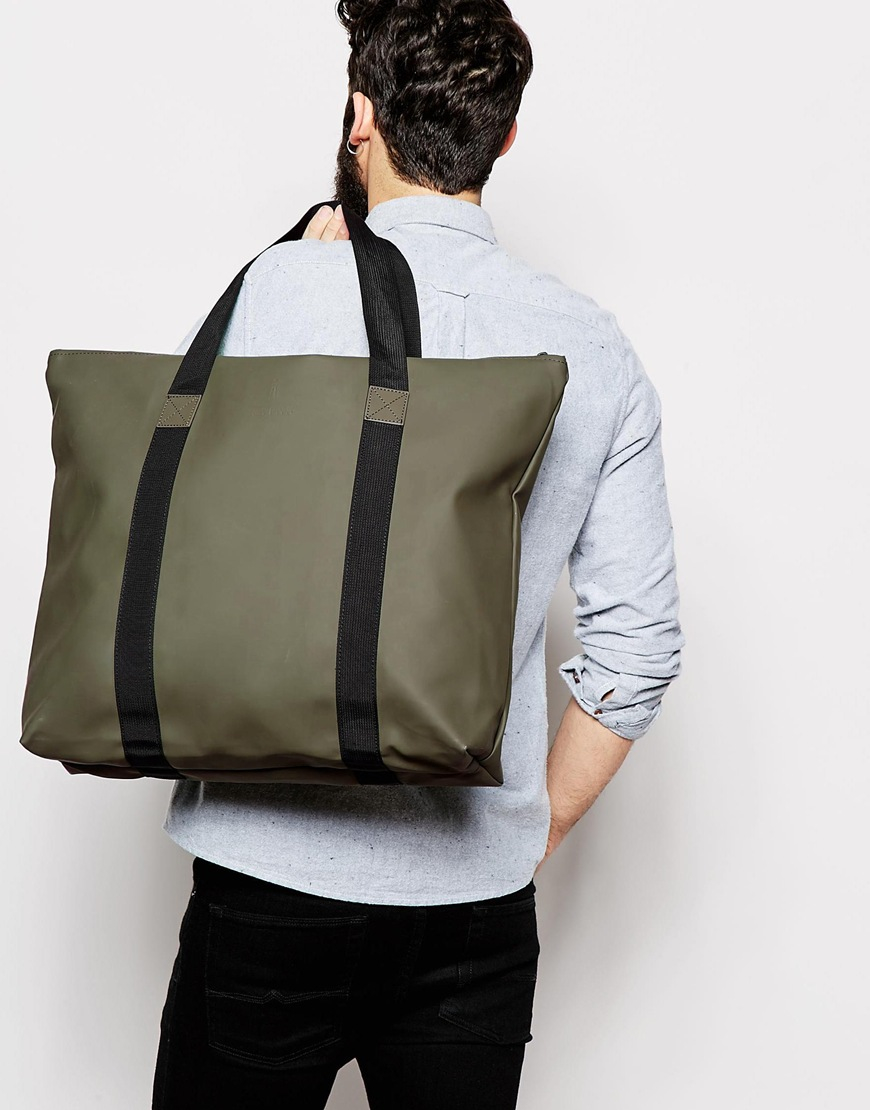 Rains Large Tote Bag in Green for Men | Lyst