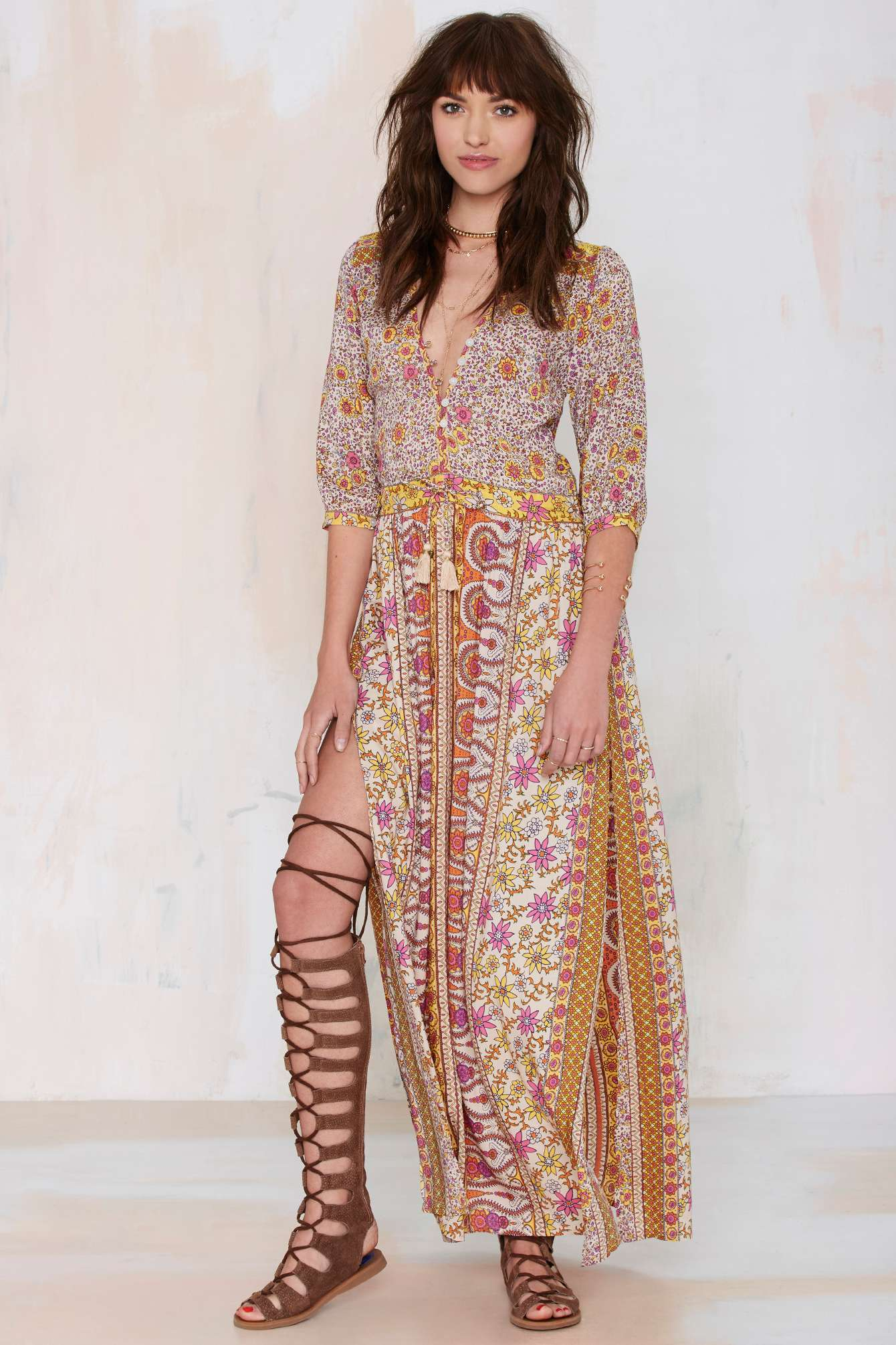 spell boho blossom maxi dress