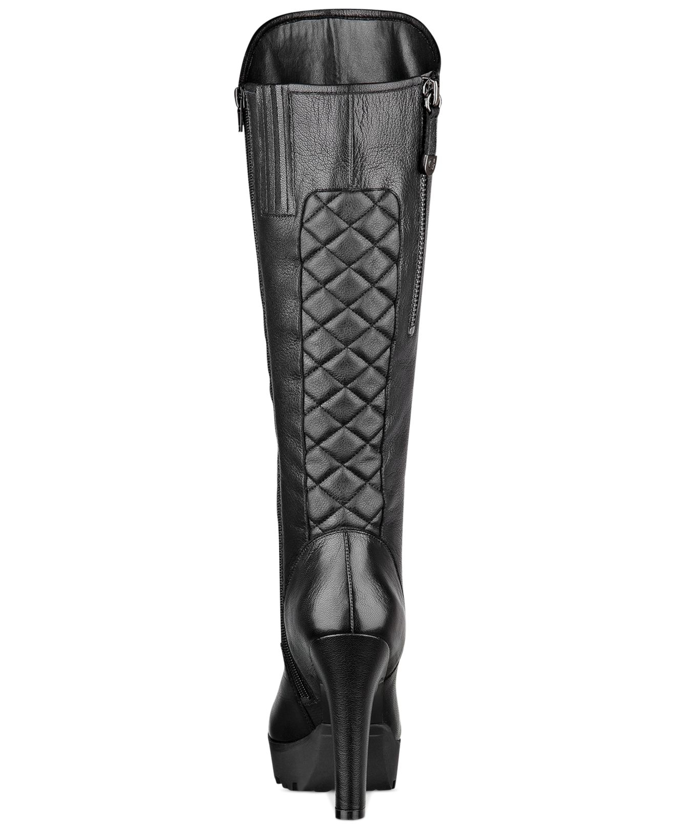 black tall platform boots