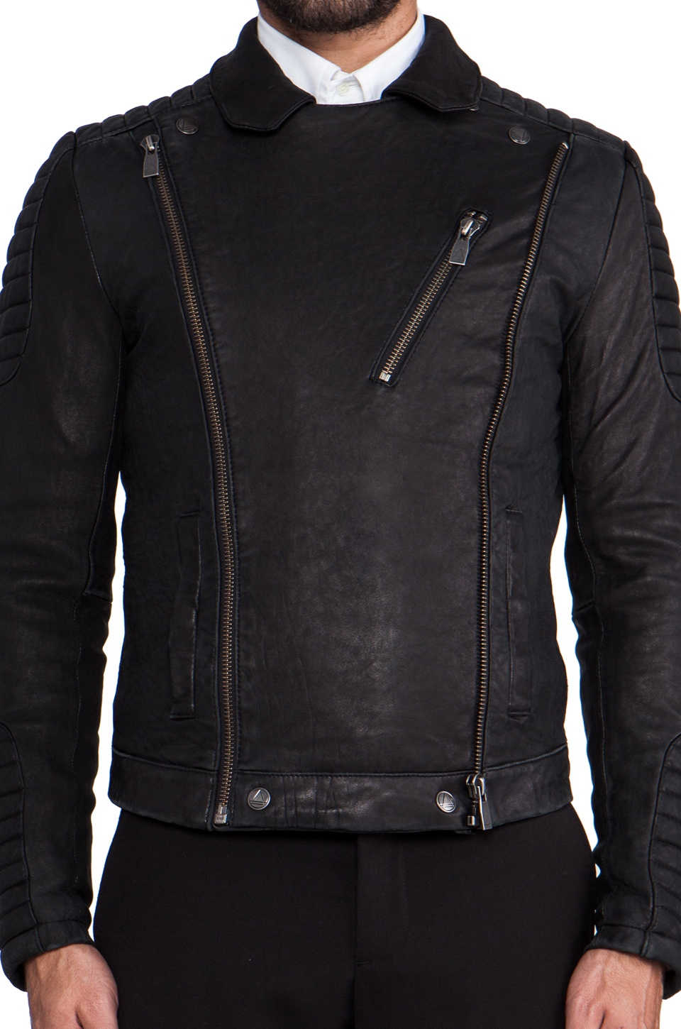 ELEVEN PARIS Leather Jacket in Black for Men - Lyst