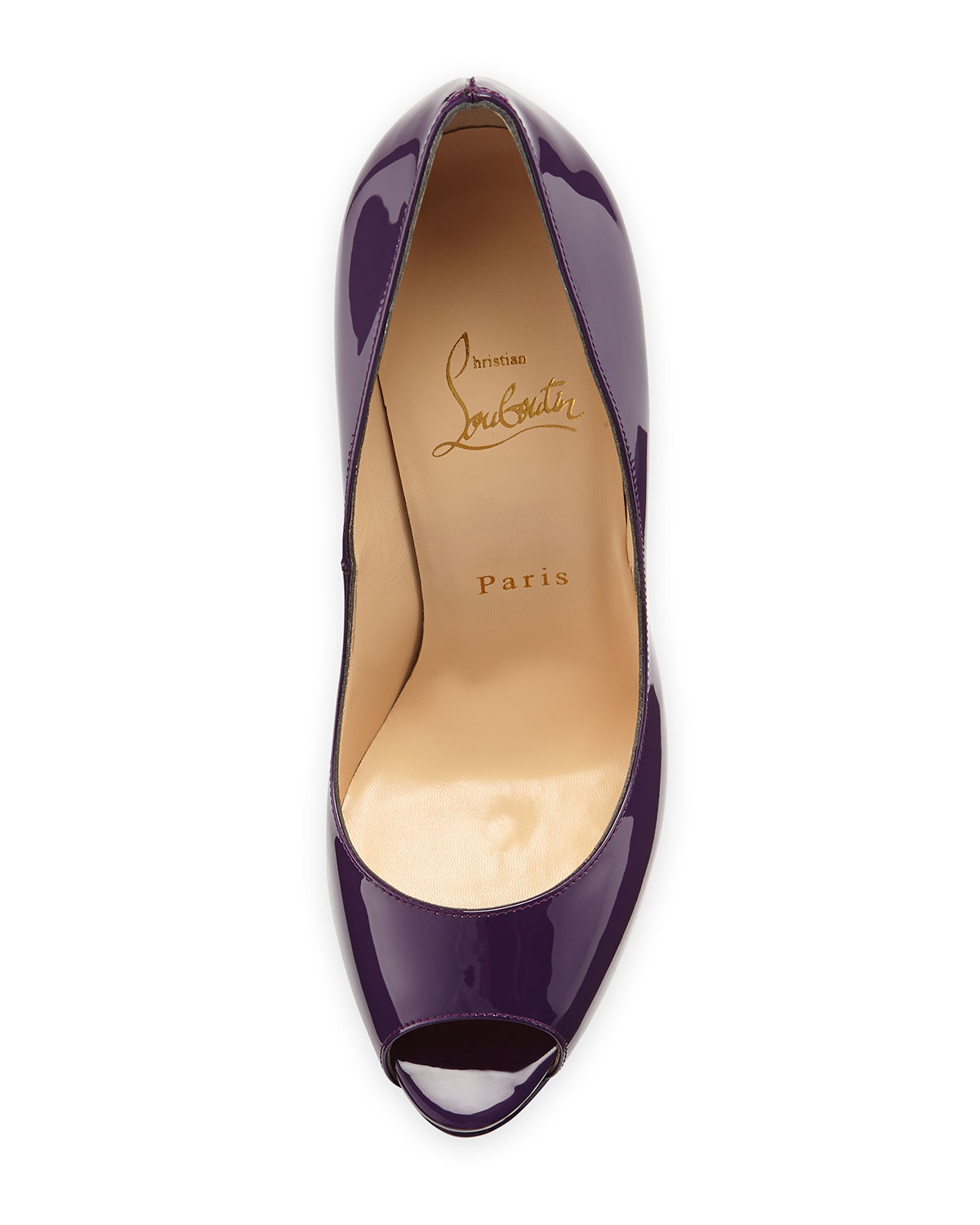 louboutin loafers - Christian louboutin Lady Peep Patent Red Sole Pump in Purple ...