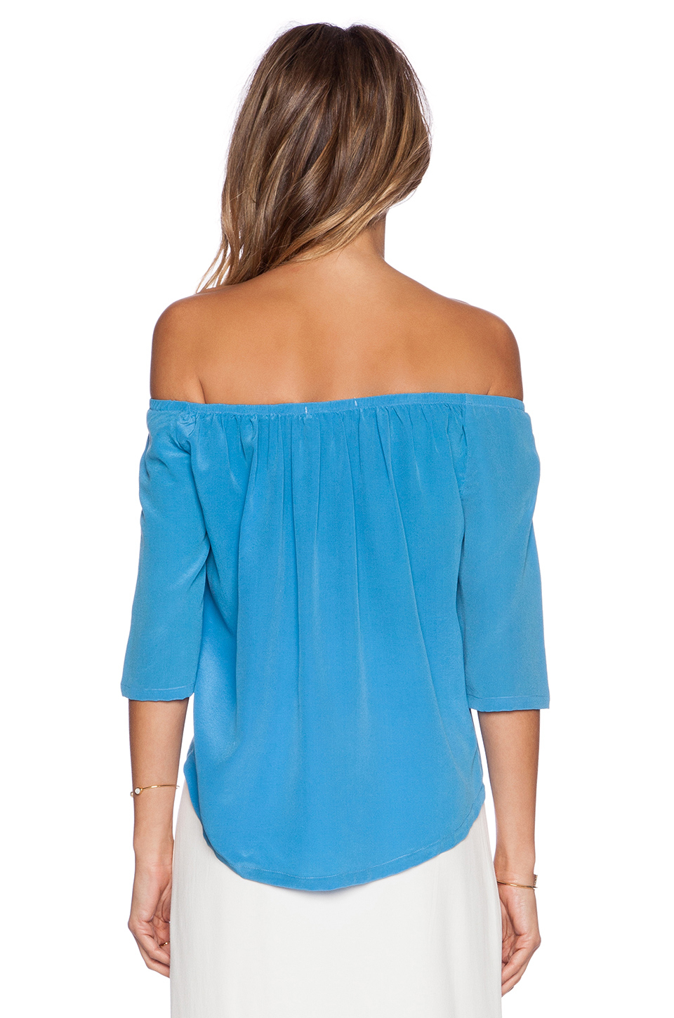 Addison Silk Dudley Off Shoulder Top in Sky (Blue) Lyst