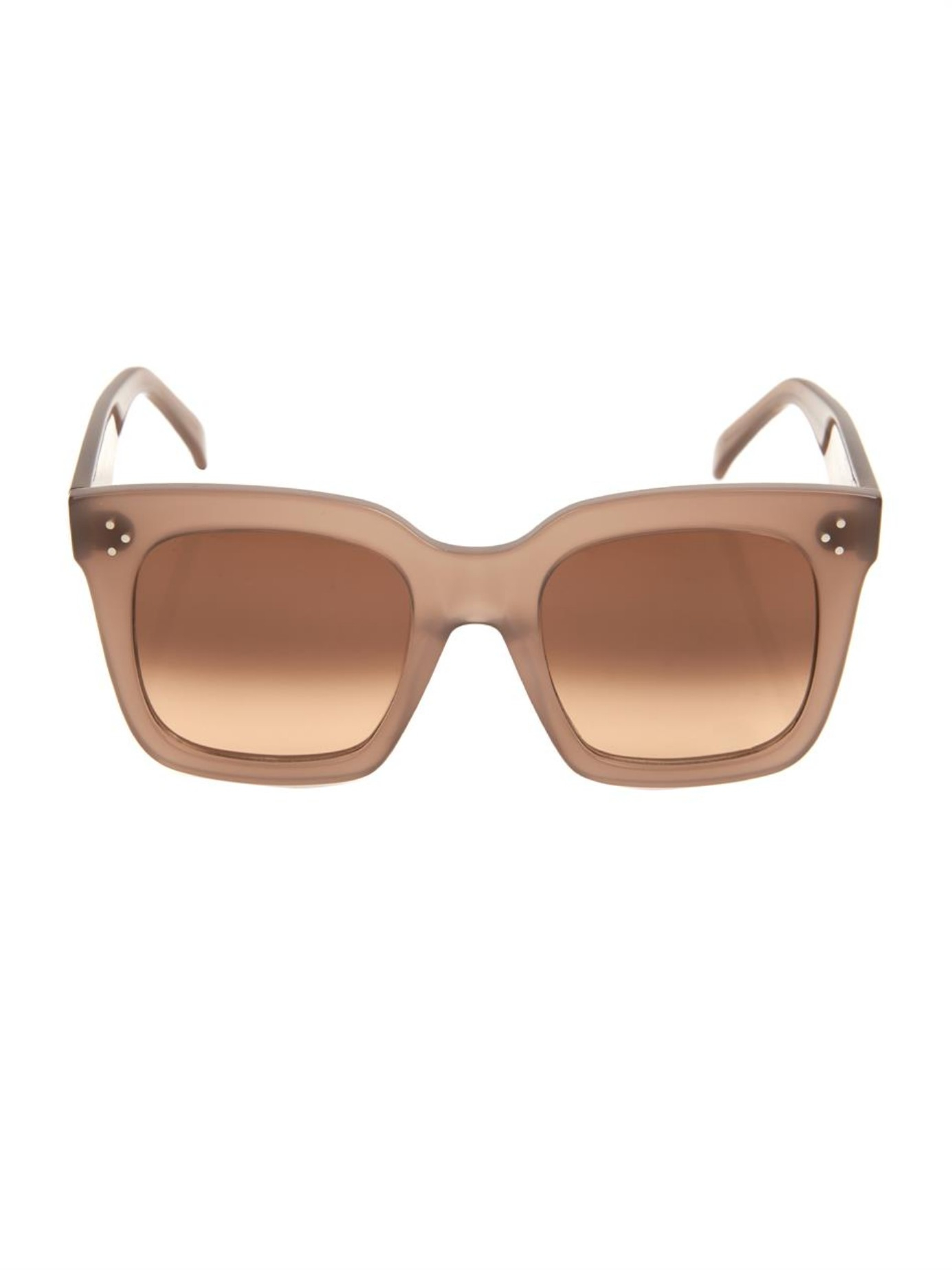 Celine Square-Framed Acetate Sunglasses in Brown | Lyst