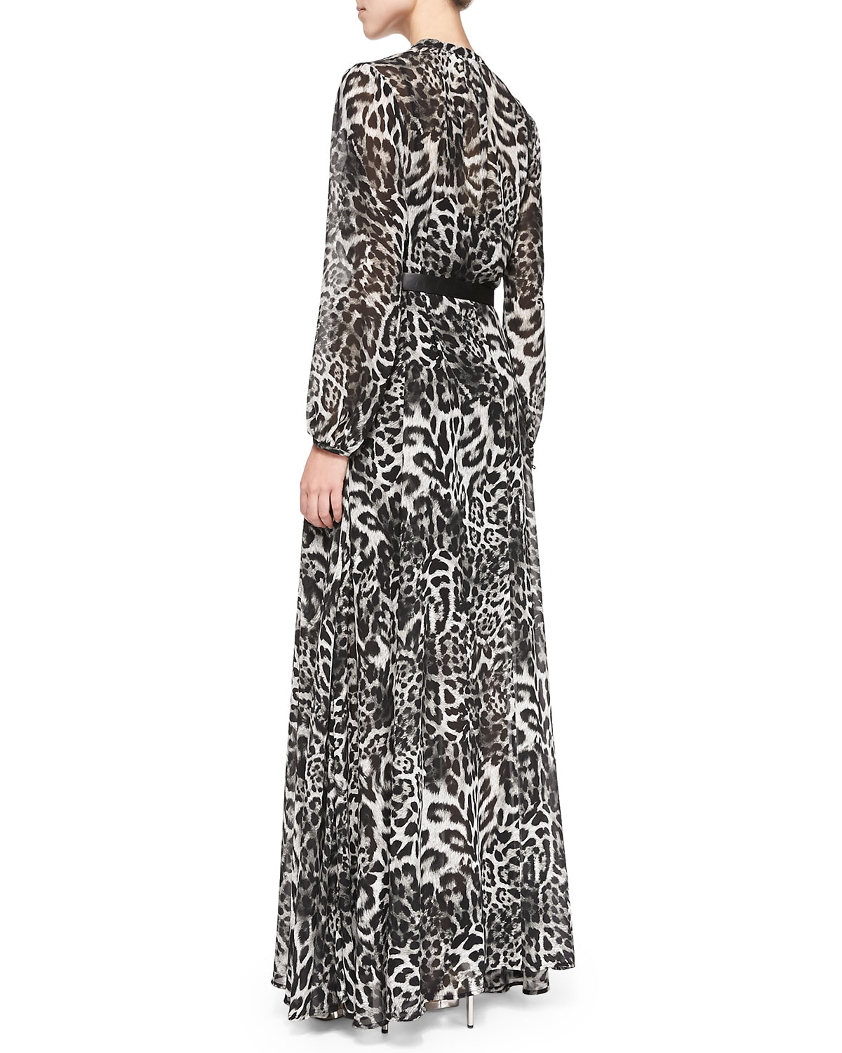 michael kors leopard maxi dress