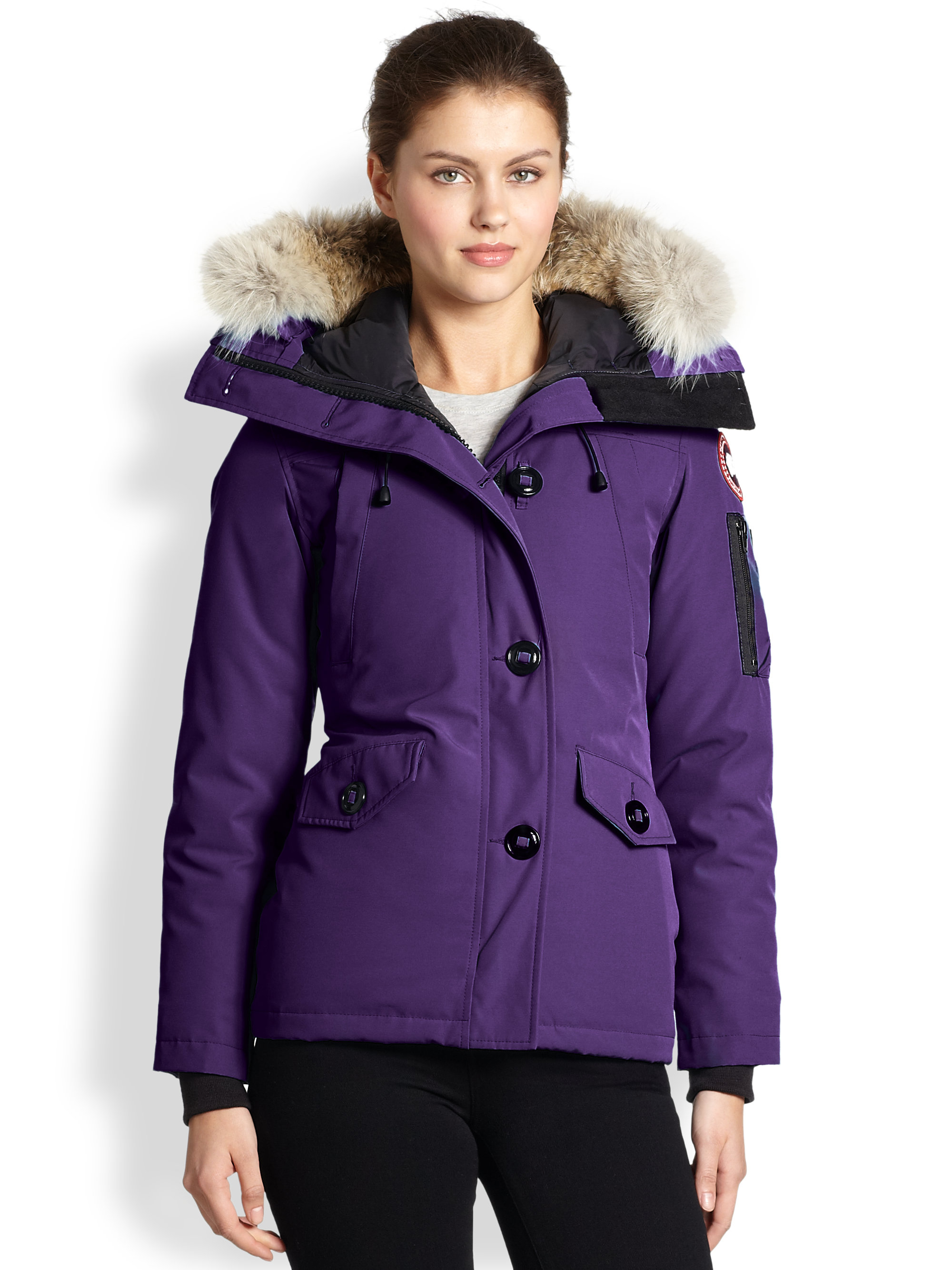 Canada Goose Fur-trimmed Montebello Parka in Purple - Lyst