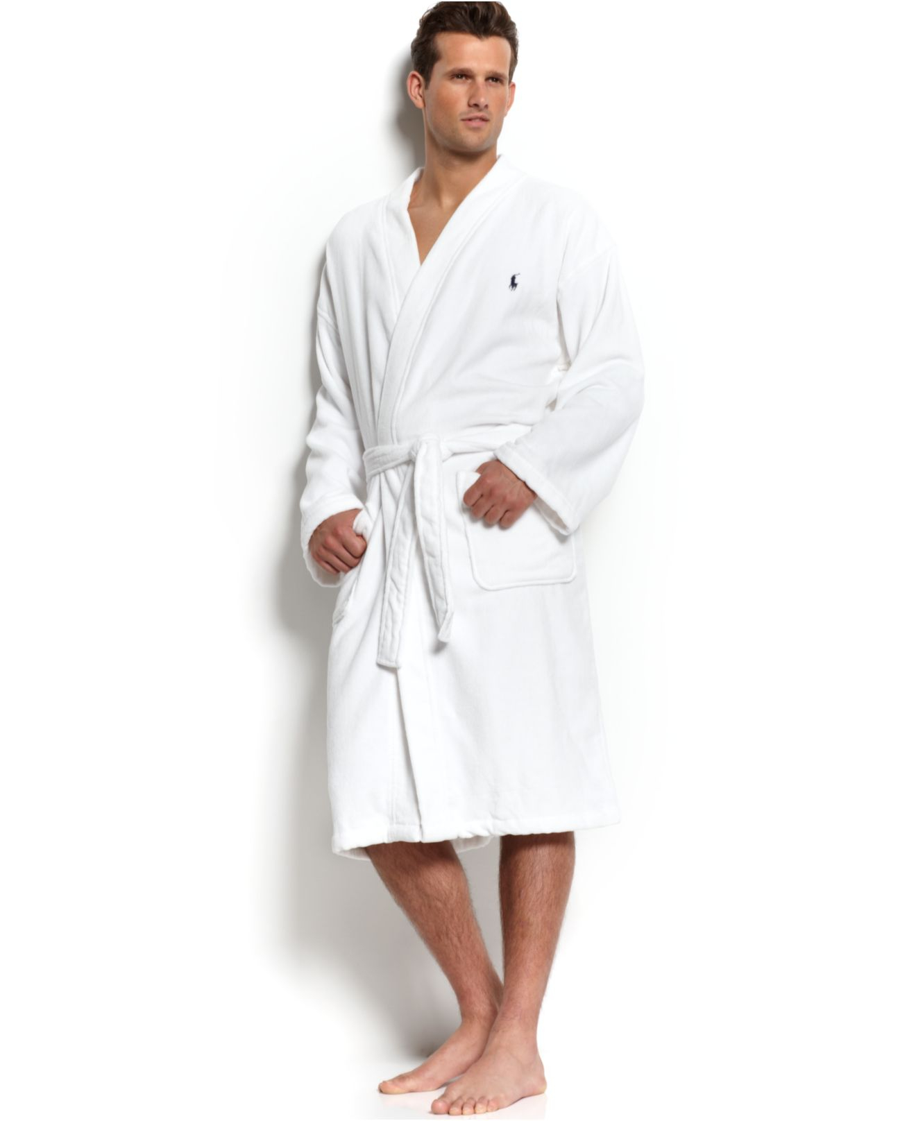 Terry Kimono Robe in White for Men 