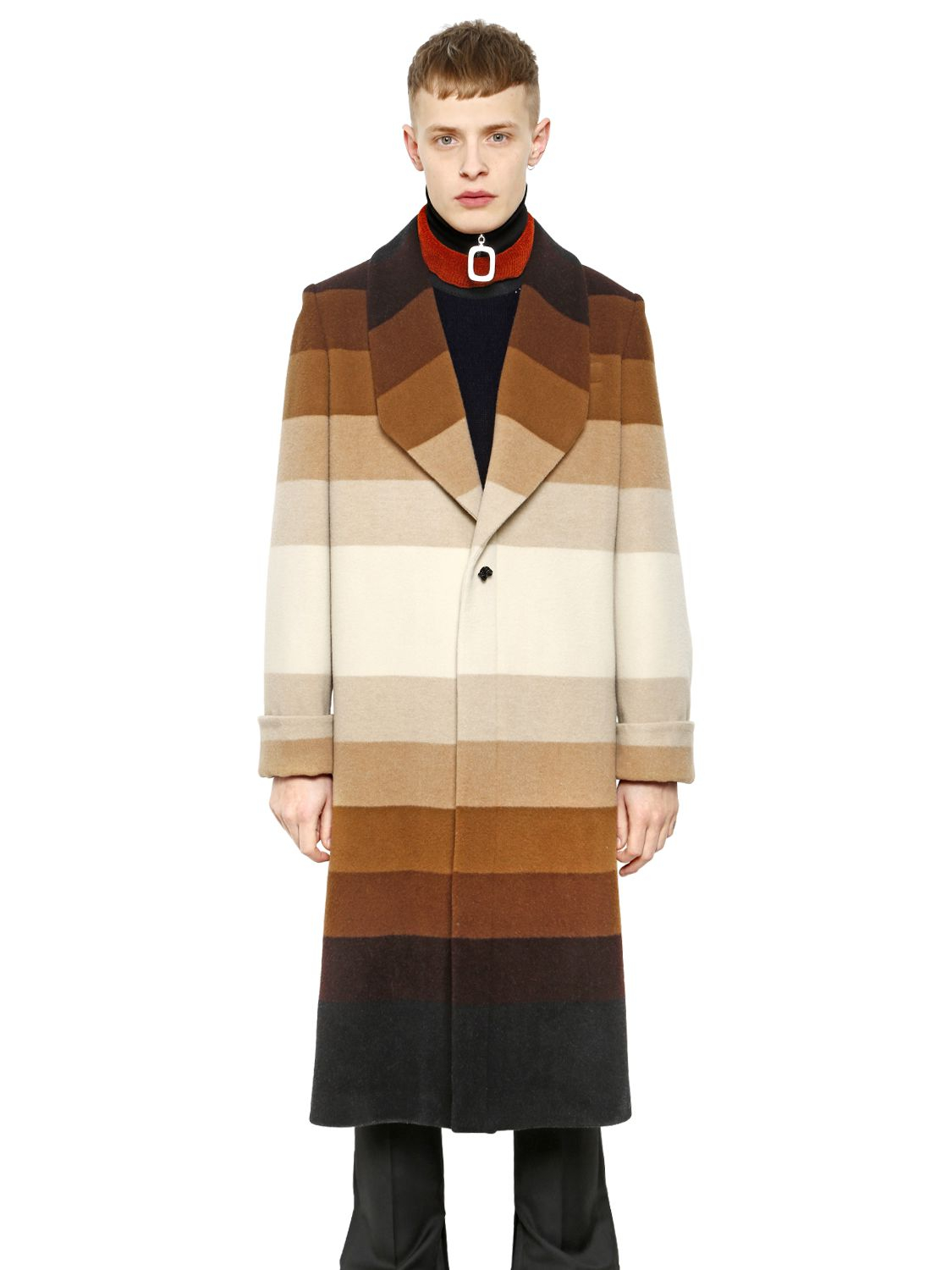 JW Anderson Oversized Gradient Wool Coat in Brown - Lyst