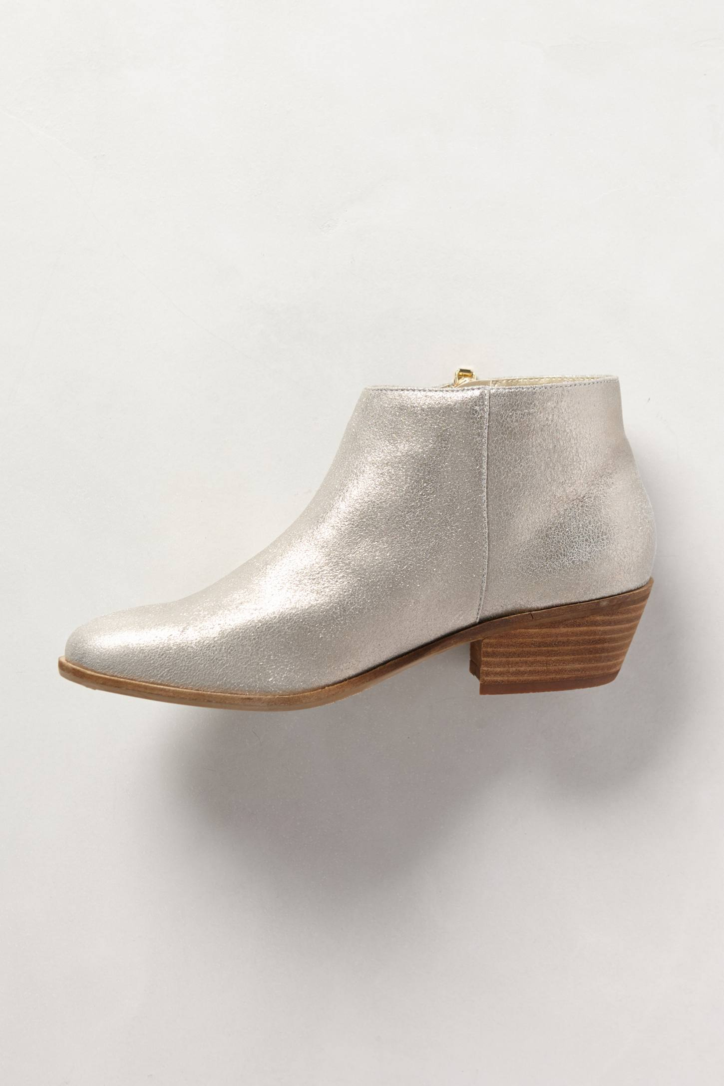 Anthropologie Shimmered Suede Booties in Metallic | Lyst