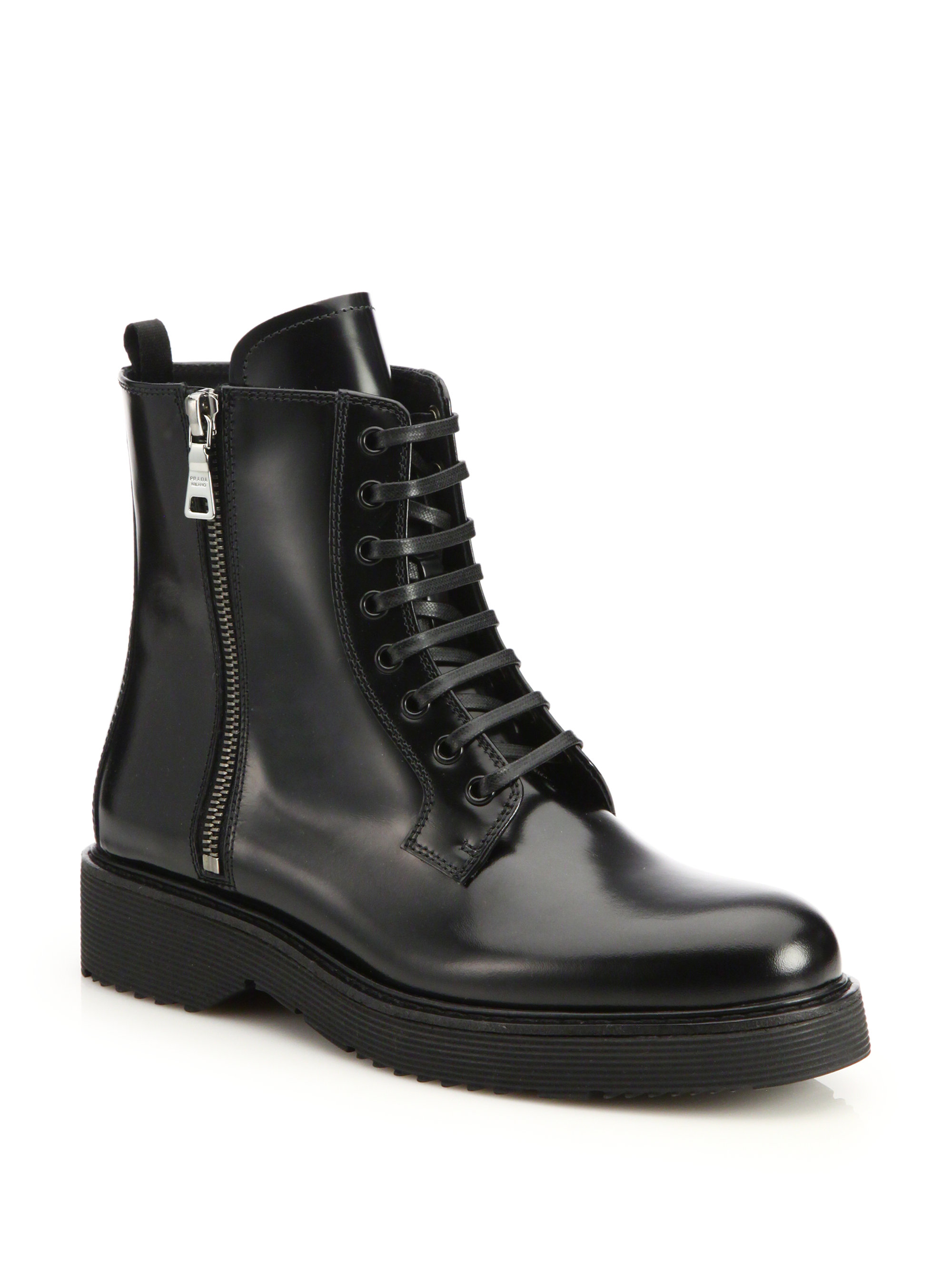 prada boots lace up