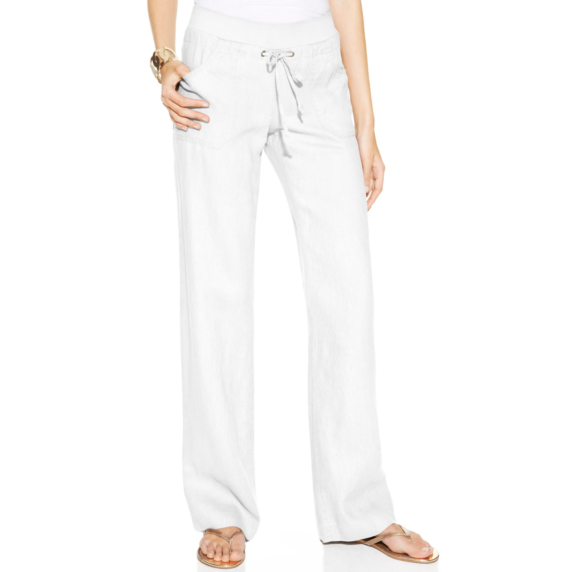 Lyst - Inc International Concepts Wideleg Linen Lounge Pants in White