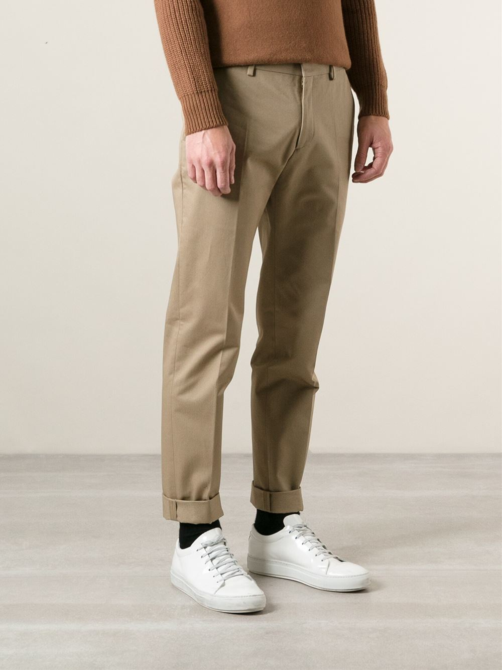 AMI Classic Chino Trousers in Natural for Men | Lyst