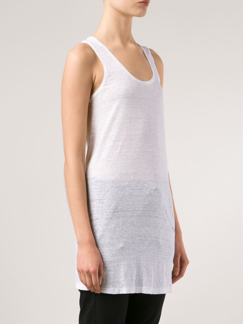 Lyst - Transit Long Semi Sheer Tank Top in White