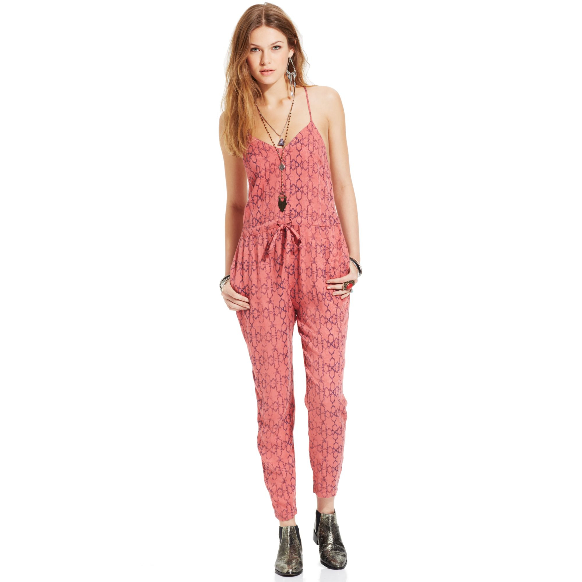free people pink jumpsuit