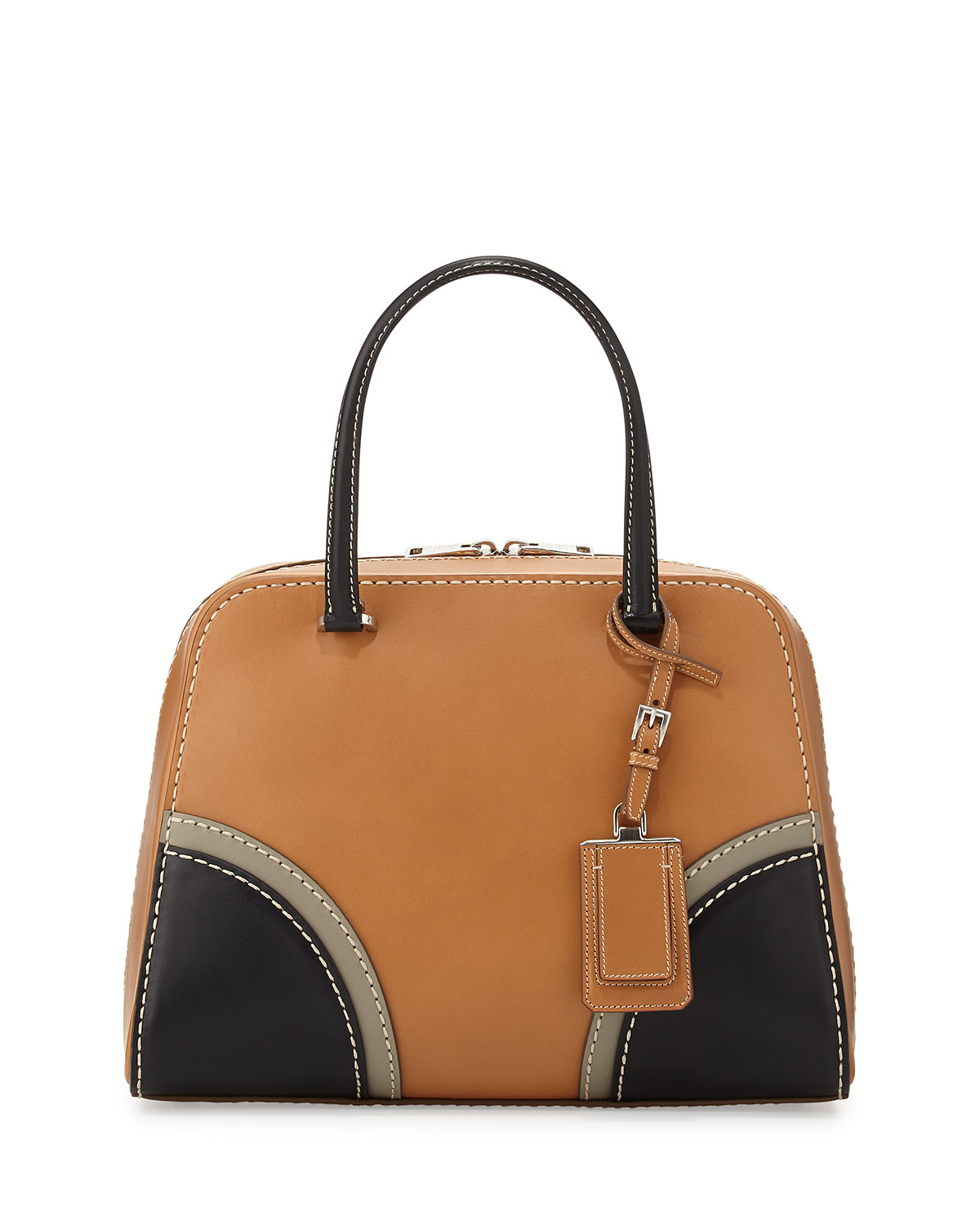 Prada Vachetta Satchel Bag in Beige (natural) | Lyst