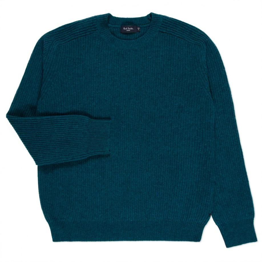 Lyst Paul Smith Men's Teal Merino Wool Ribbed Sweater in Blue for Men