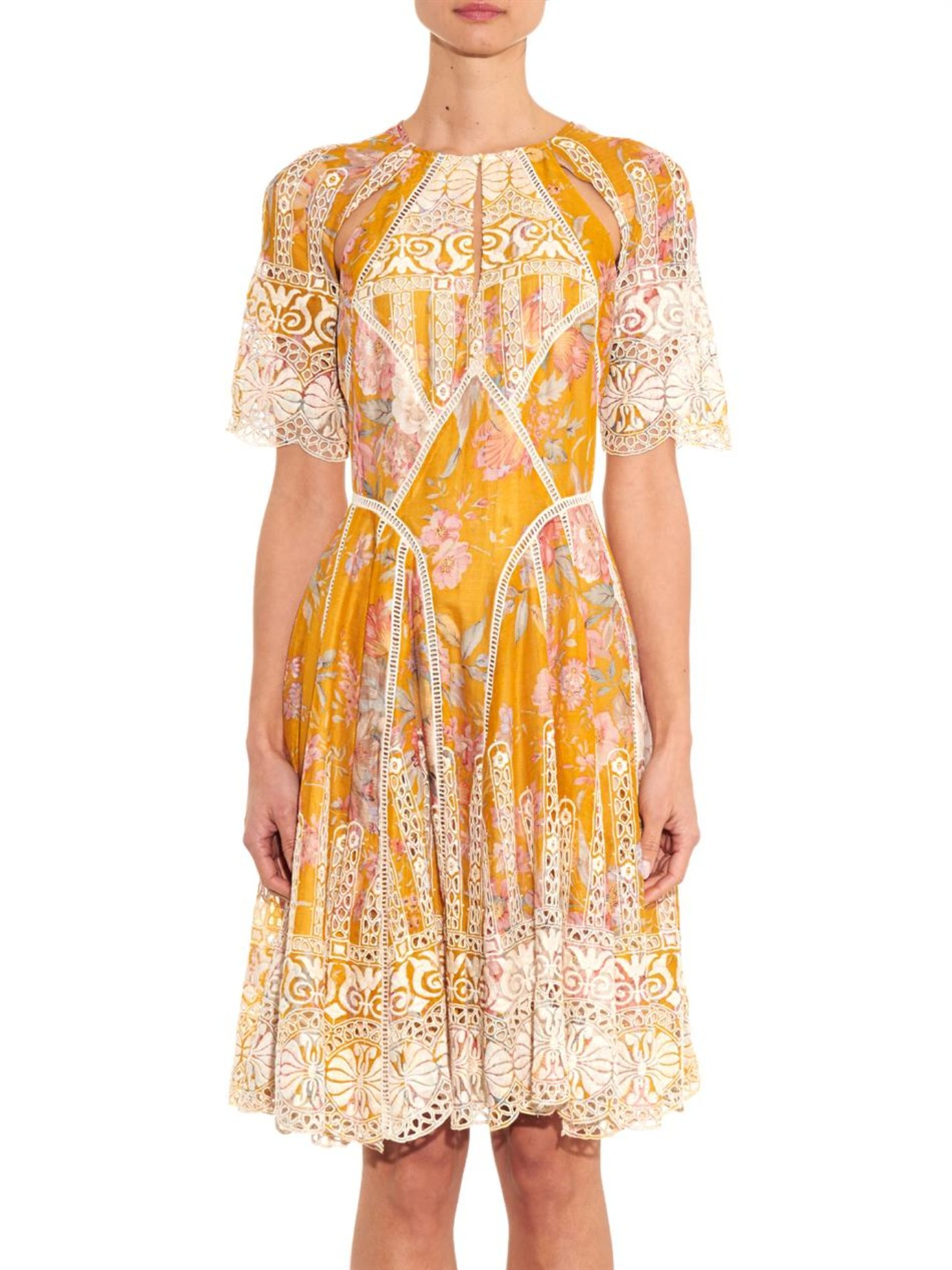 Zimmermann Confetti Cotton Dress in Yellow - Lyst