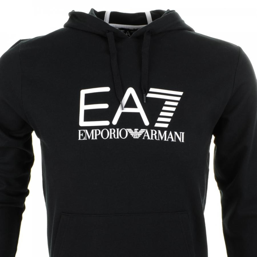 ea7 emporio armani logo hoodie black