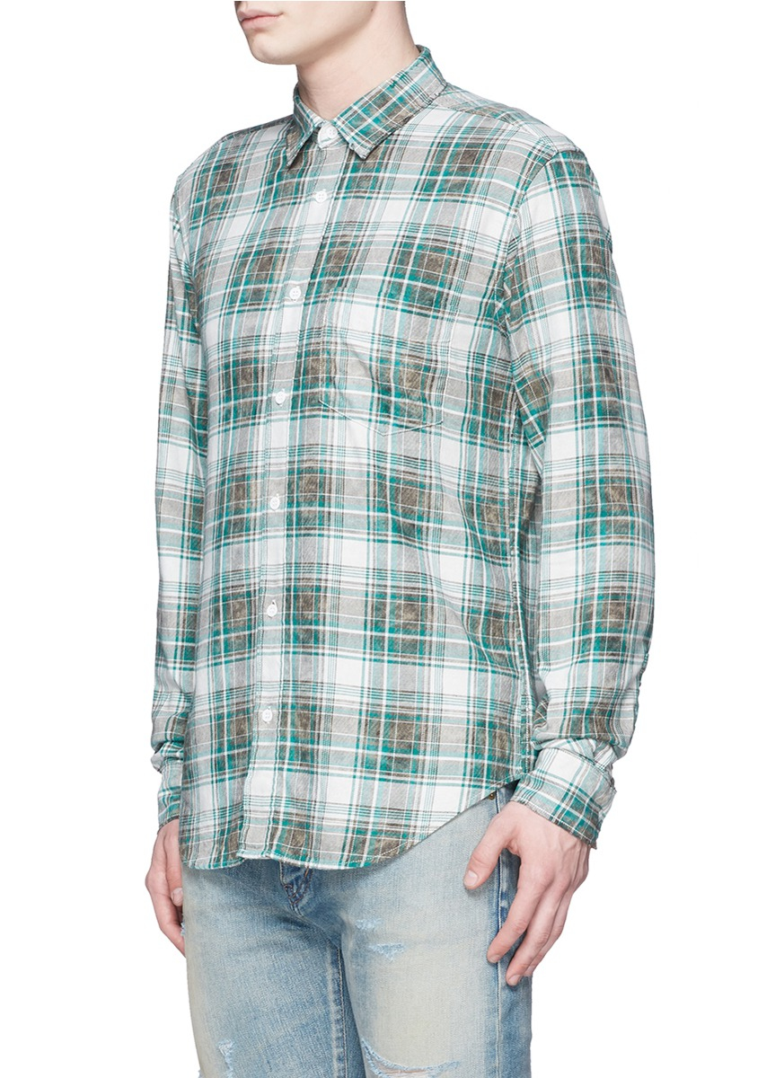 saint laurent checked shirt