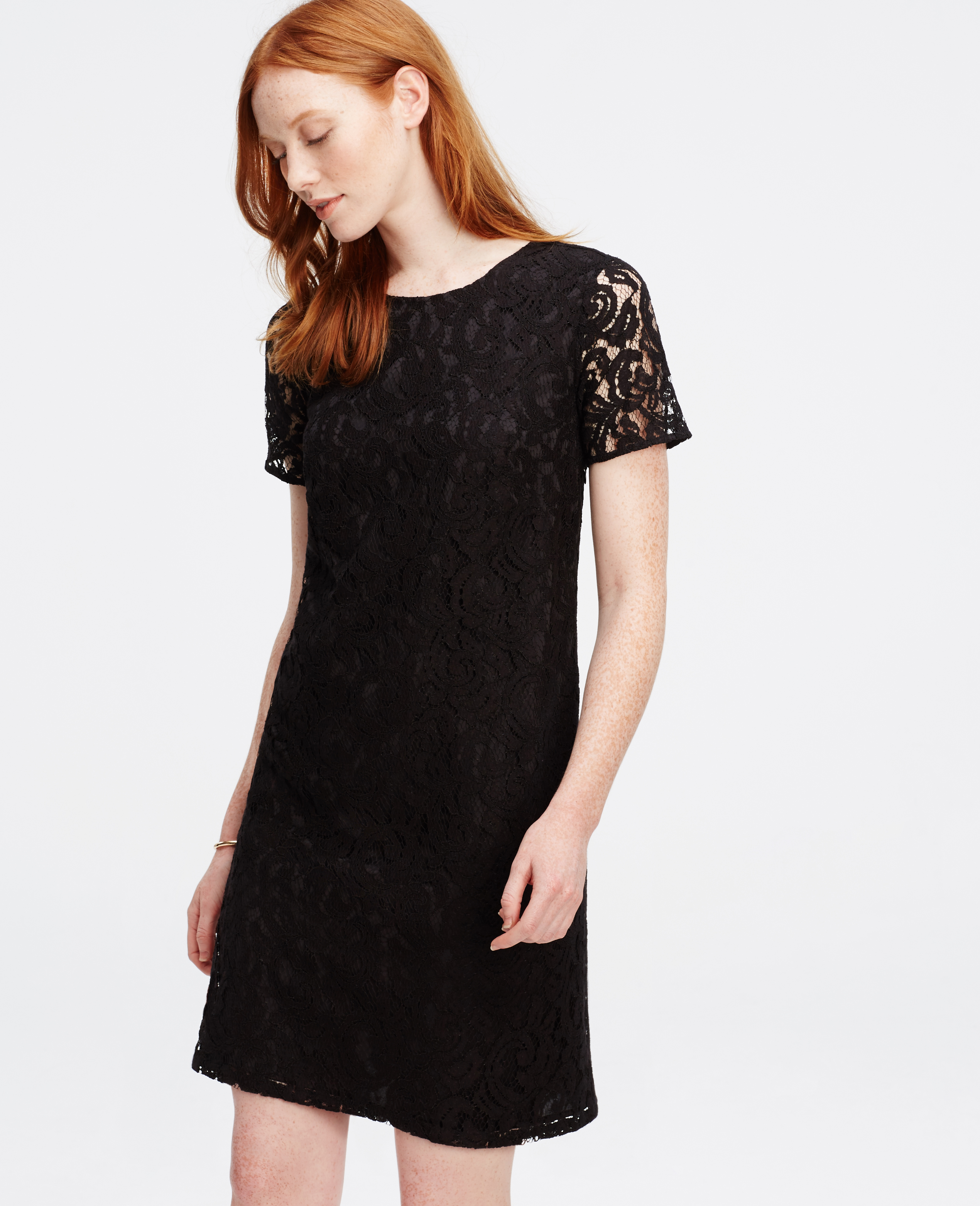 ann taylor black lace dress