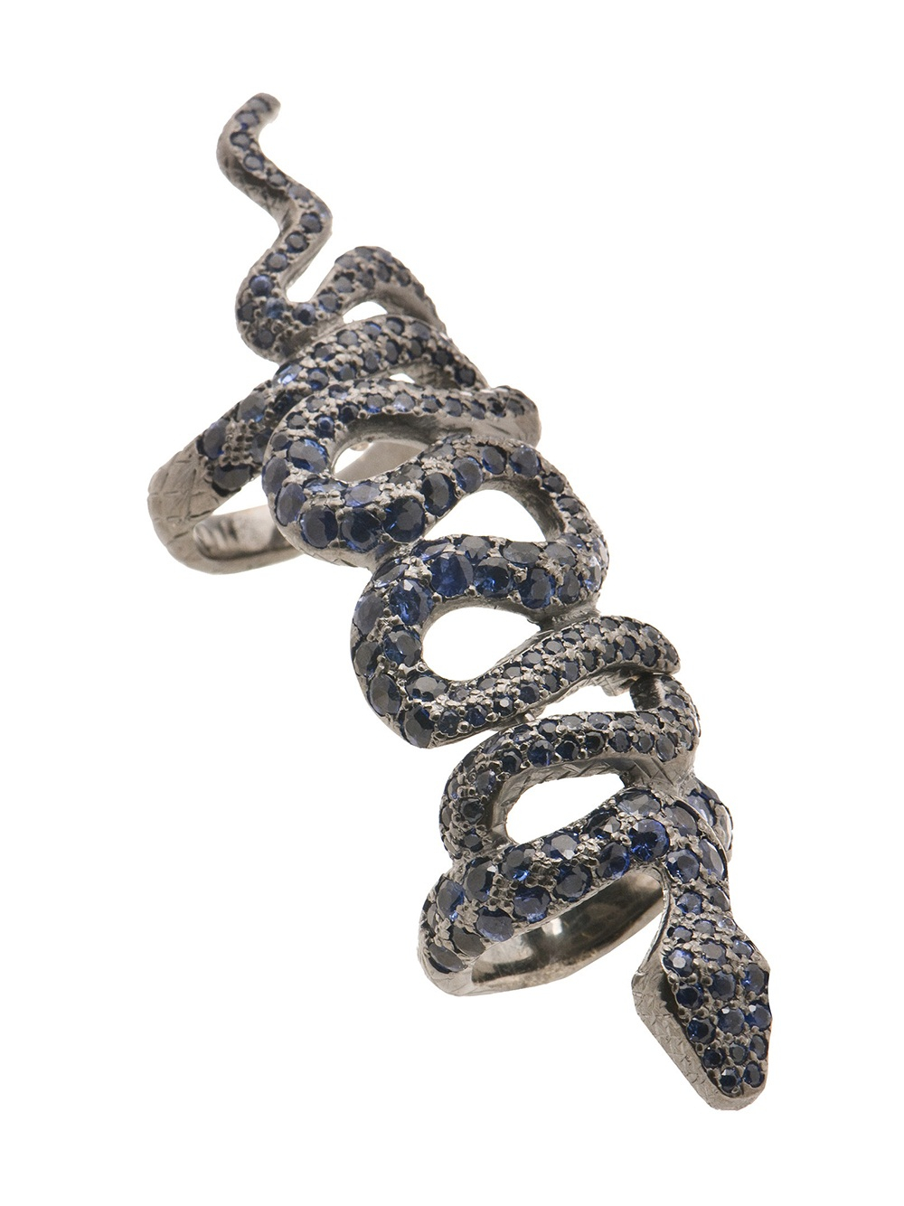 Loree Rodkin Coiled Snake Bondage Ring with Sapphires in Metallic | Lyst