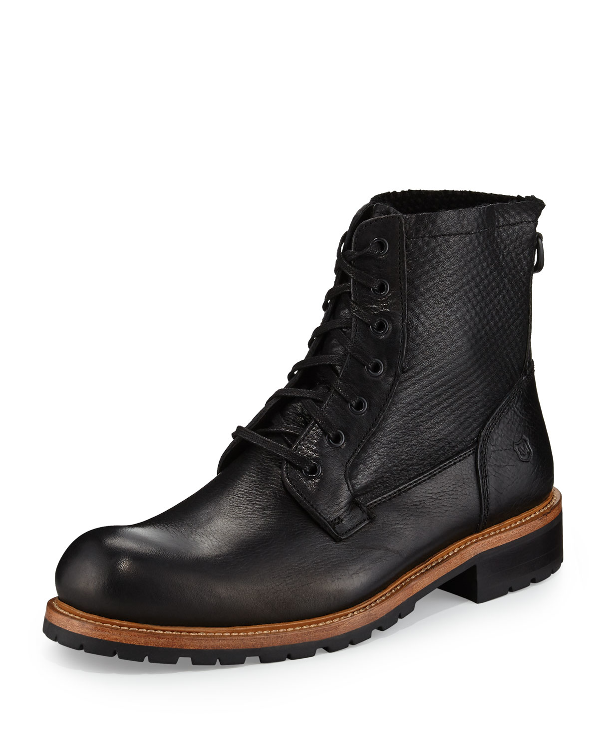 Andrew marc Embossed Leather Boots in Black Lyst