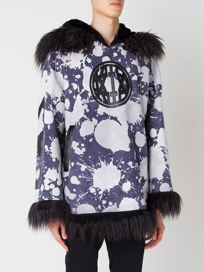 faux fur trim hoodie