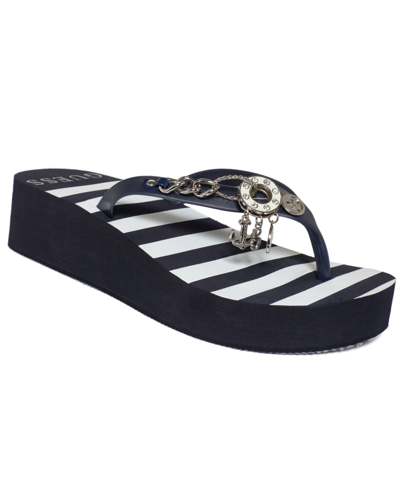 guess flip flops with charms