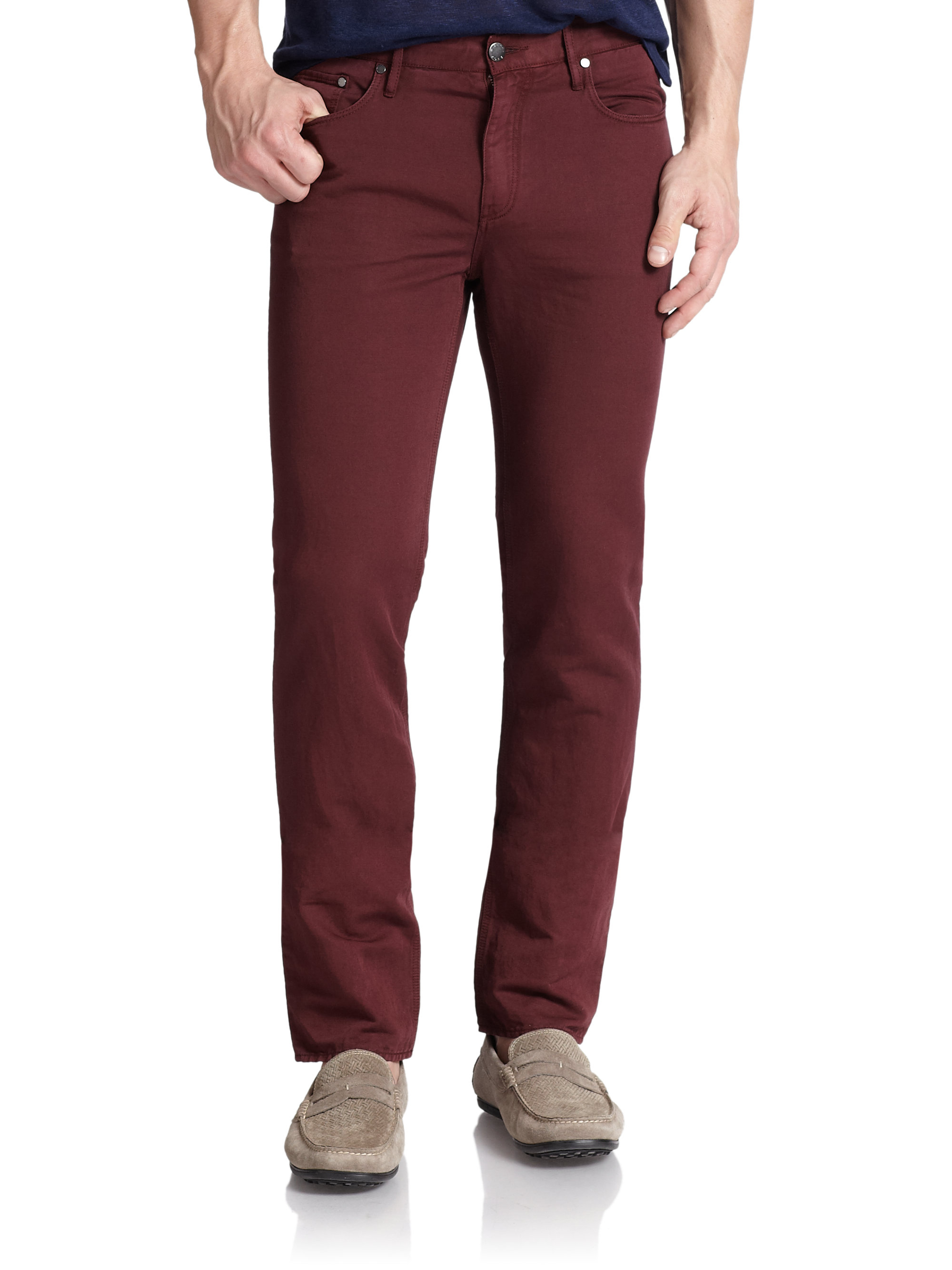 Michael kors Tailored Straight-leg Jeans in Red for Men | Lyst