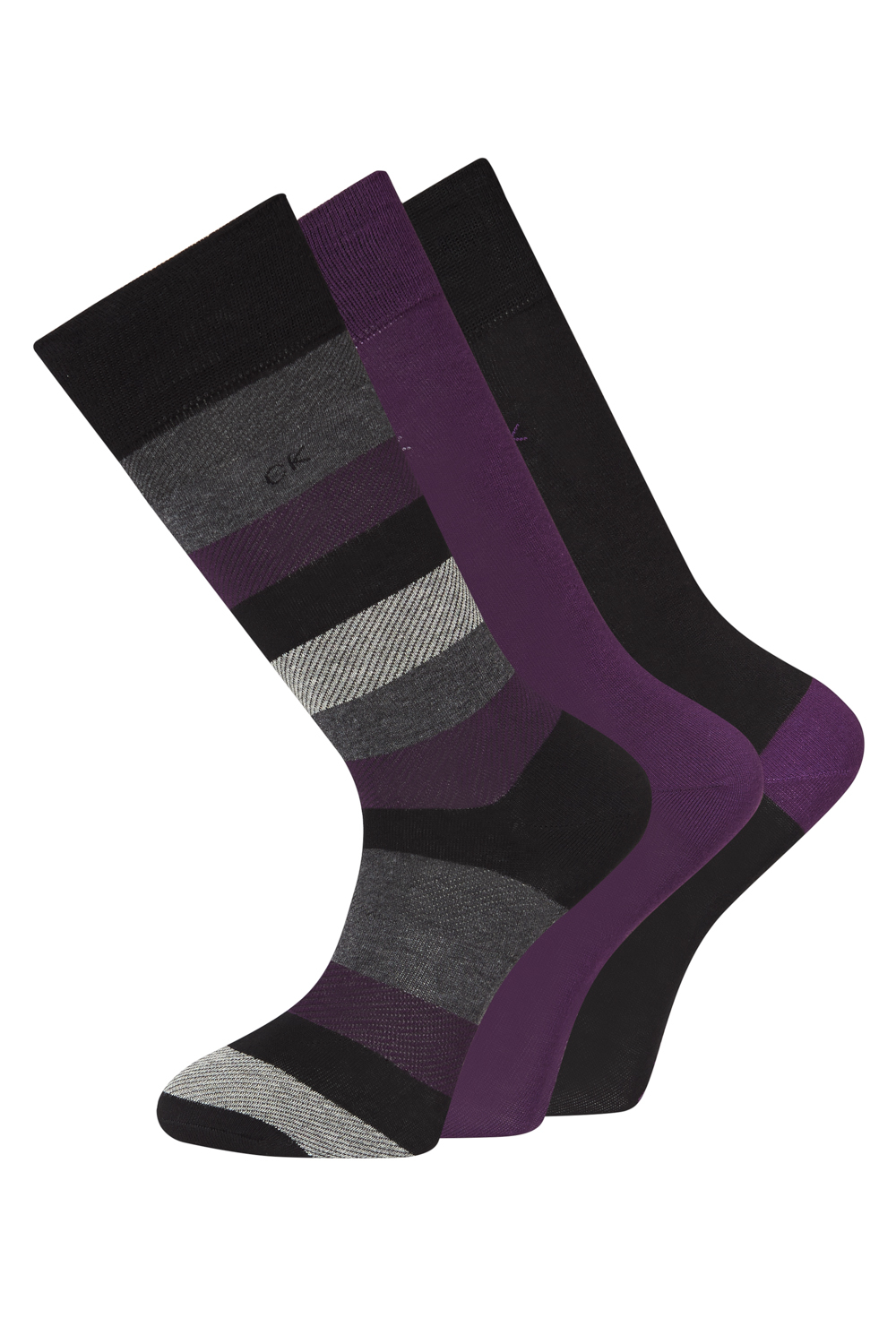 Calvin klein Purple 3 Pack Stripe Socks In Gift Tin in Purple for Men