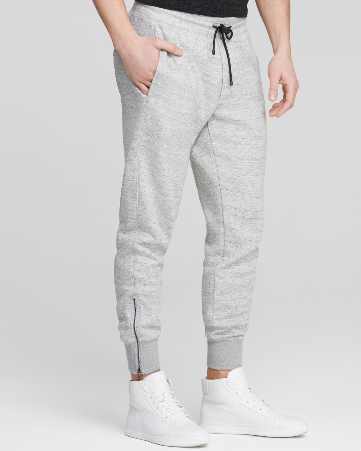 light grey track pants