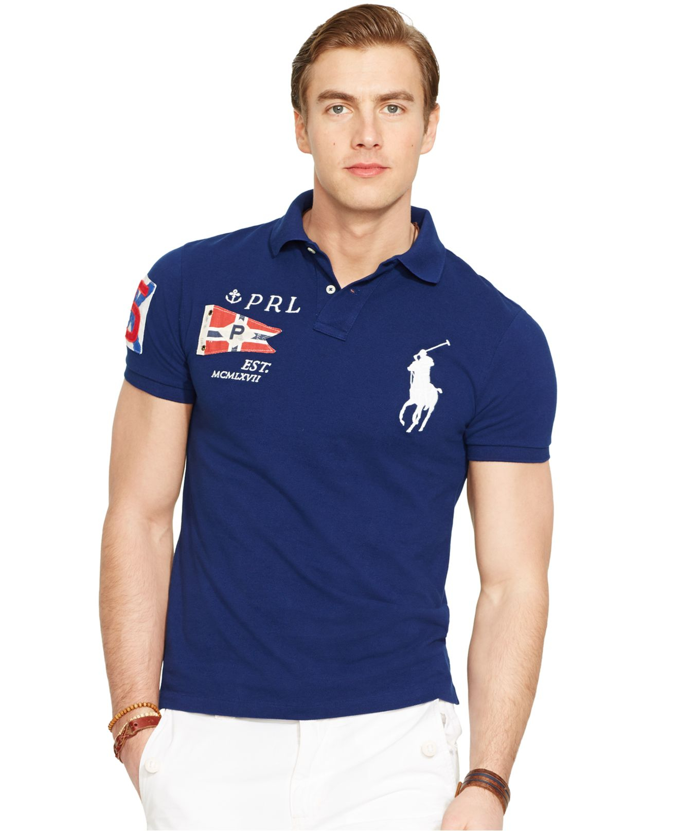 Lyst - Polo Ralph Lauren Custom-fit Yacht Club Mesh Polo in Blue for Men