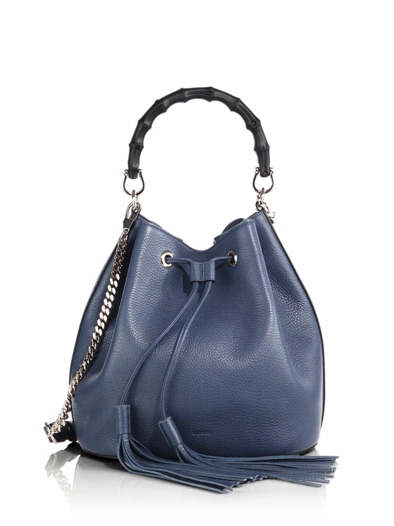 Gucci Miss Bamboo Leather Bucket Bag in 