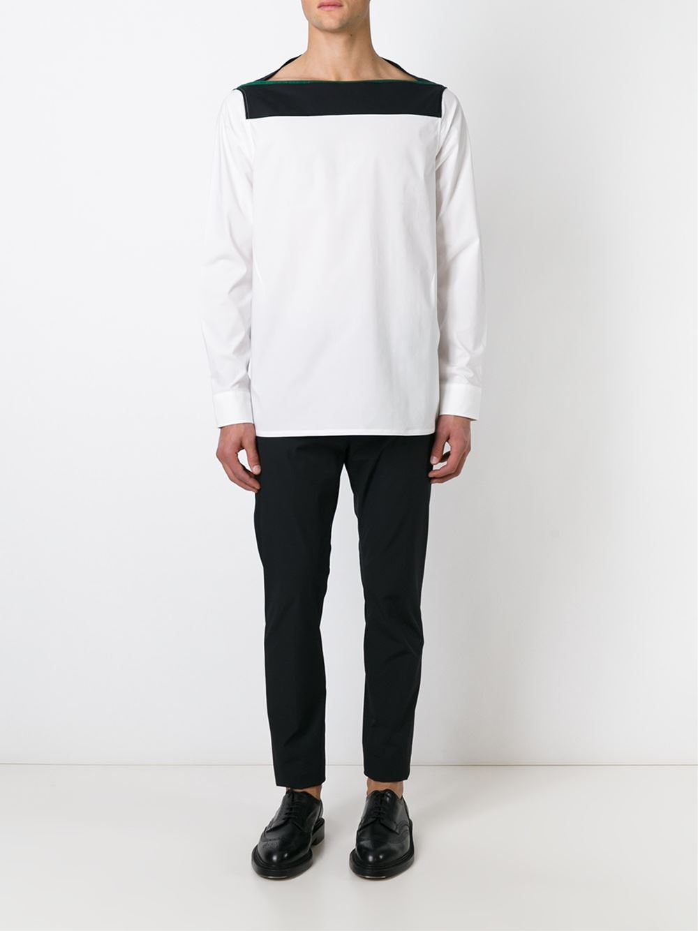 Lyst - Raf simons Long Sleeve Buttonless Shirt in White for Men
