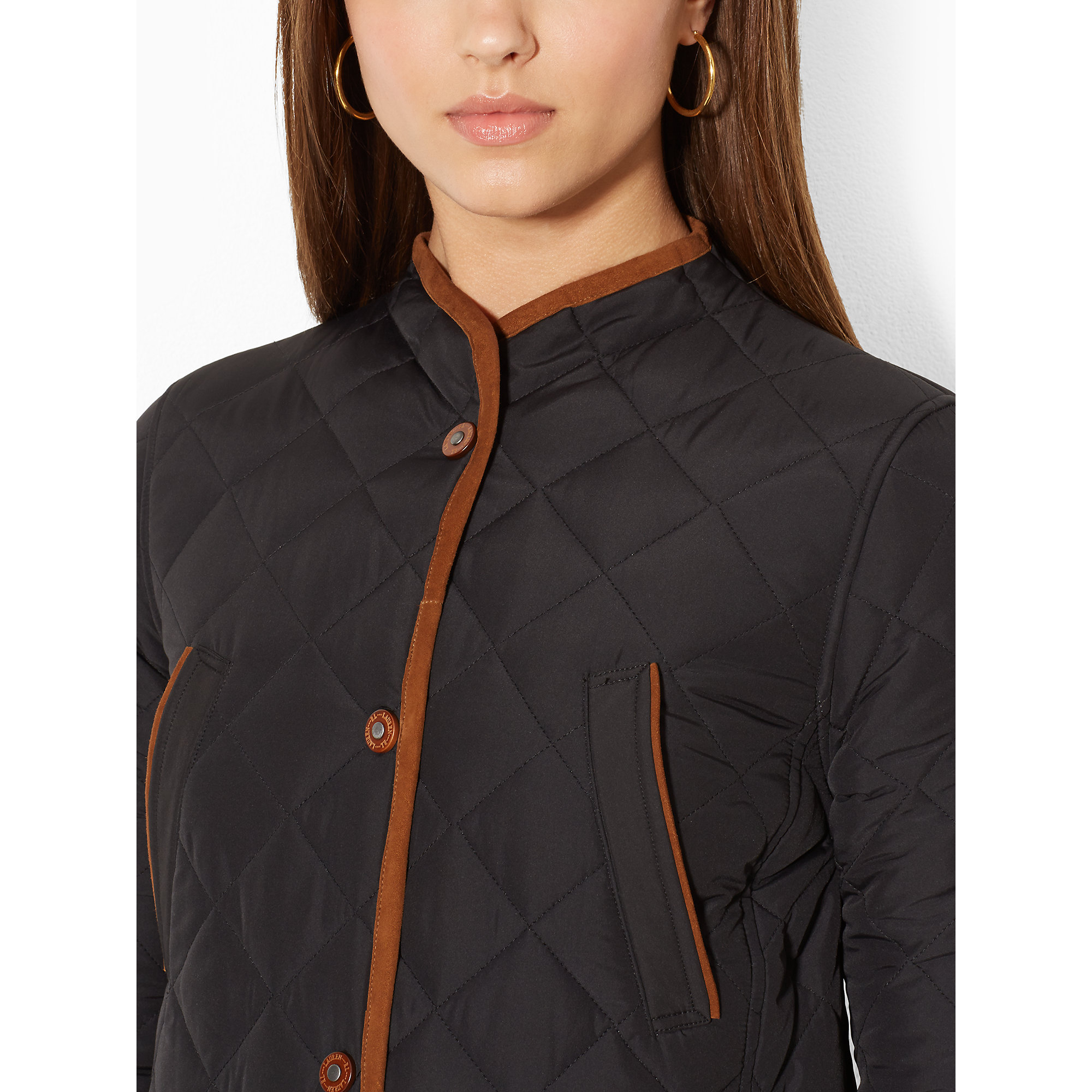 Lyst - Lauren by ralph lauren Diamond-Quilted Coat in Black