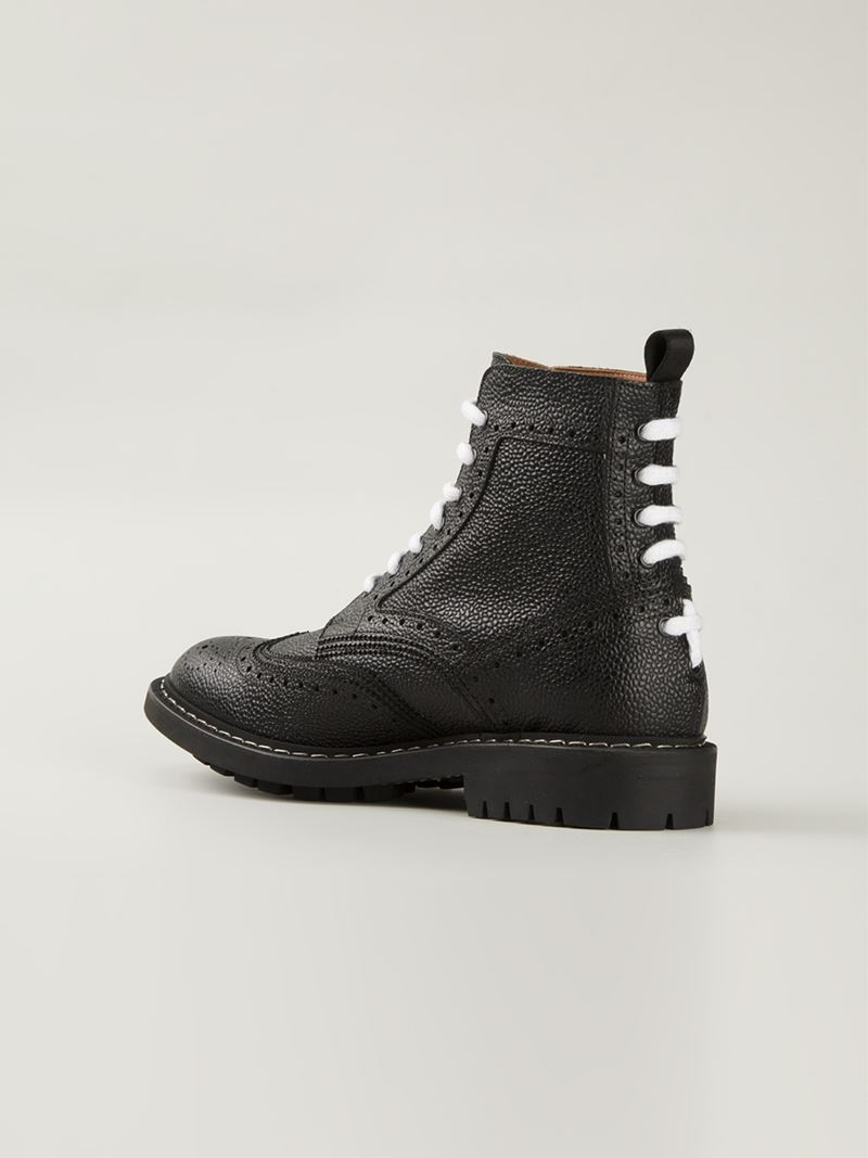 black lace up brogue boots