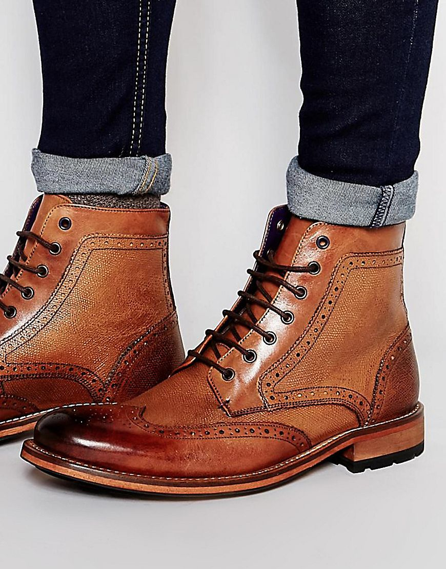 Ted Baker Sealls Brogue Boots - Brown for Men | Lyst