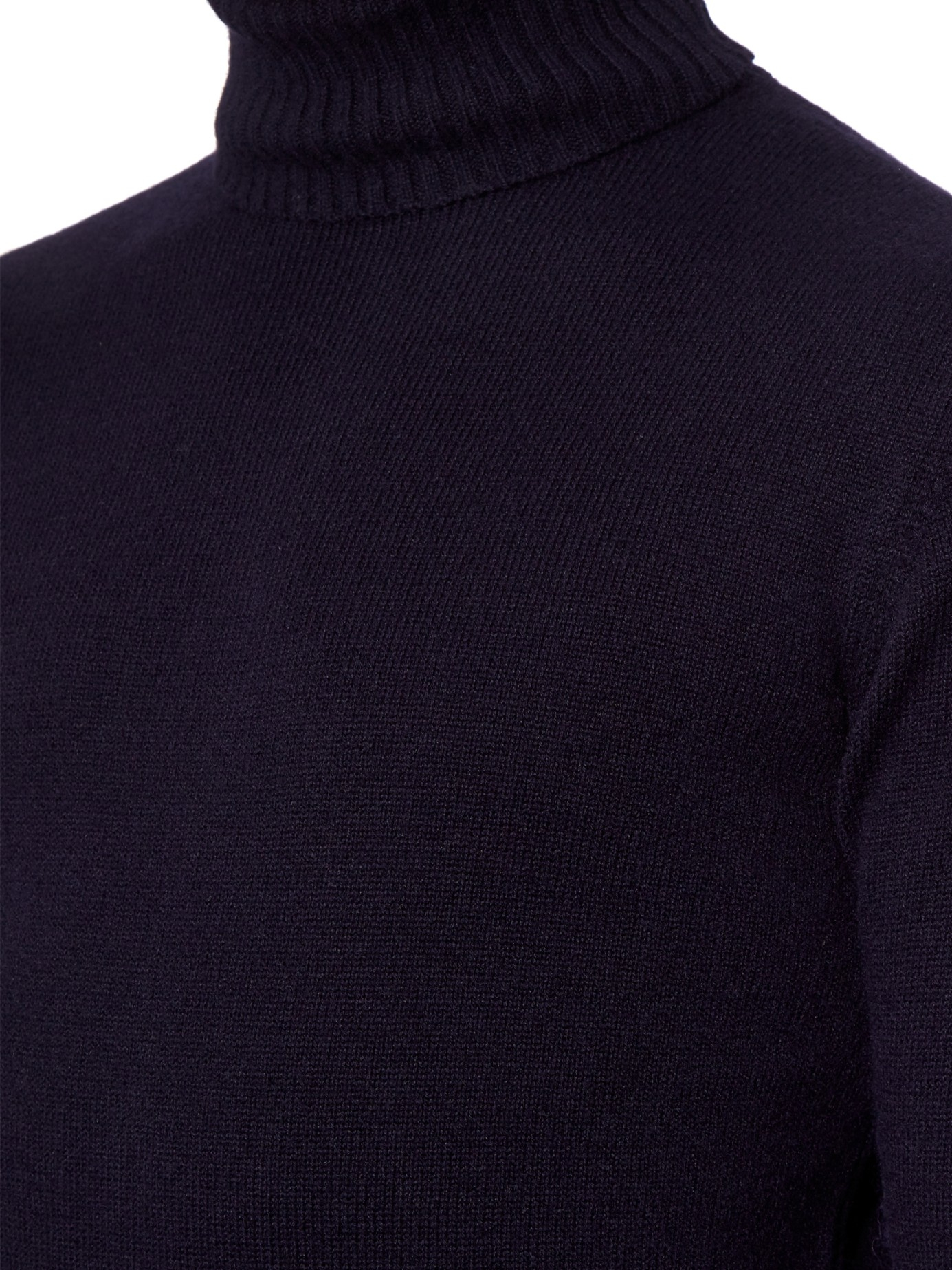 navy blue roll neck top