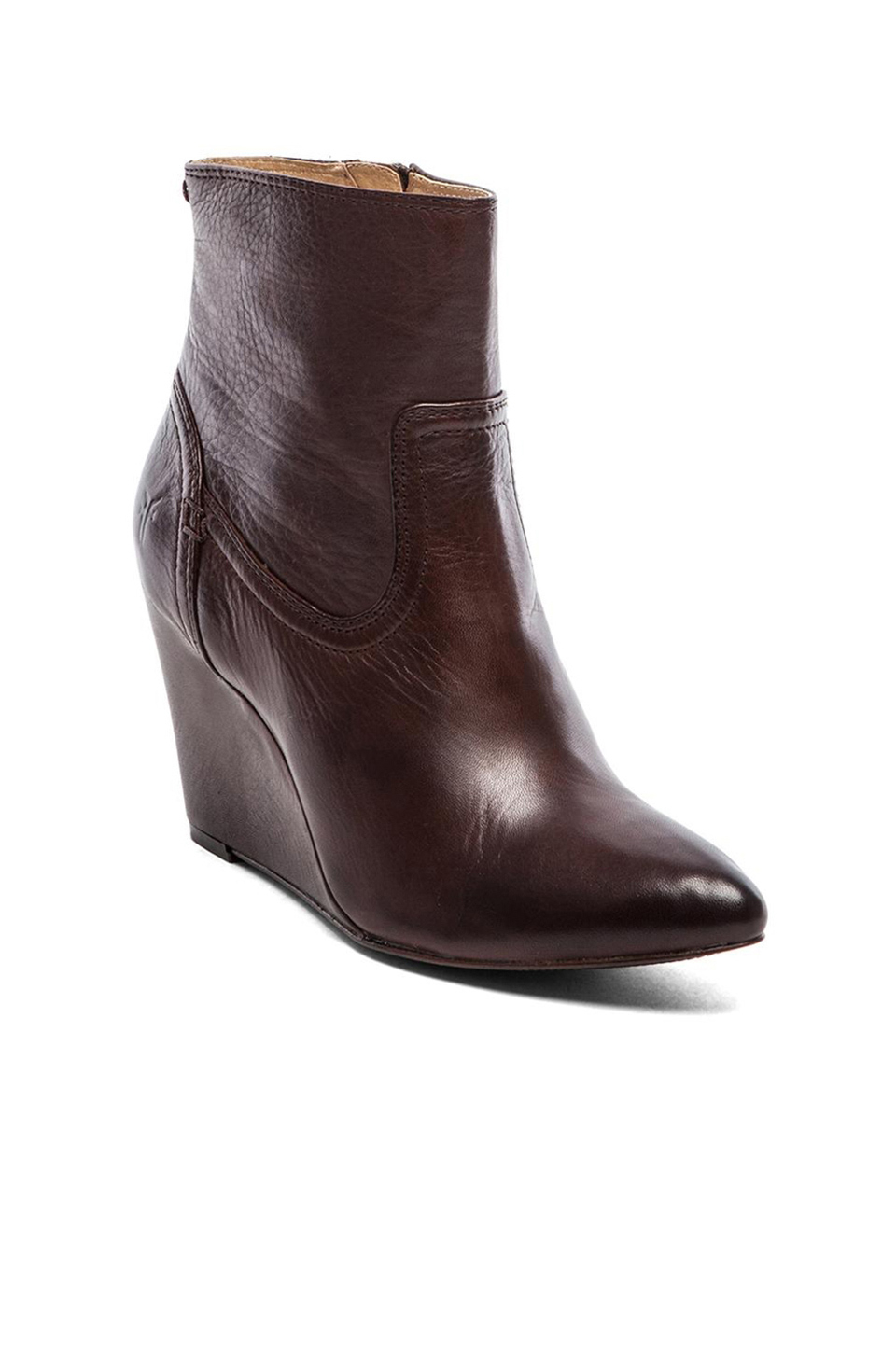 Frye Regina Wedge Short Boot in Dark Brown (Brown) - Lyst
