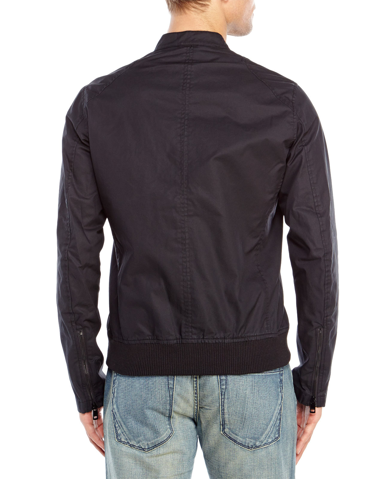 Lyst - Dkny Coated Cotton Bomber Jacket in Black for Men