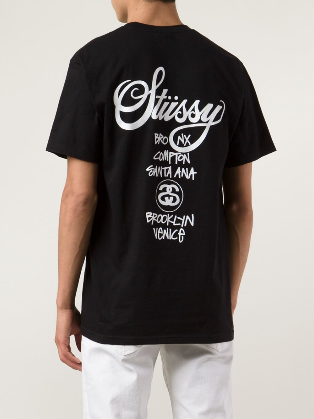 Stussy Cotton 'World Tour' T-Shirt in Black for Men - Lyst