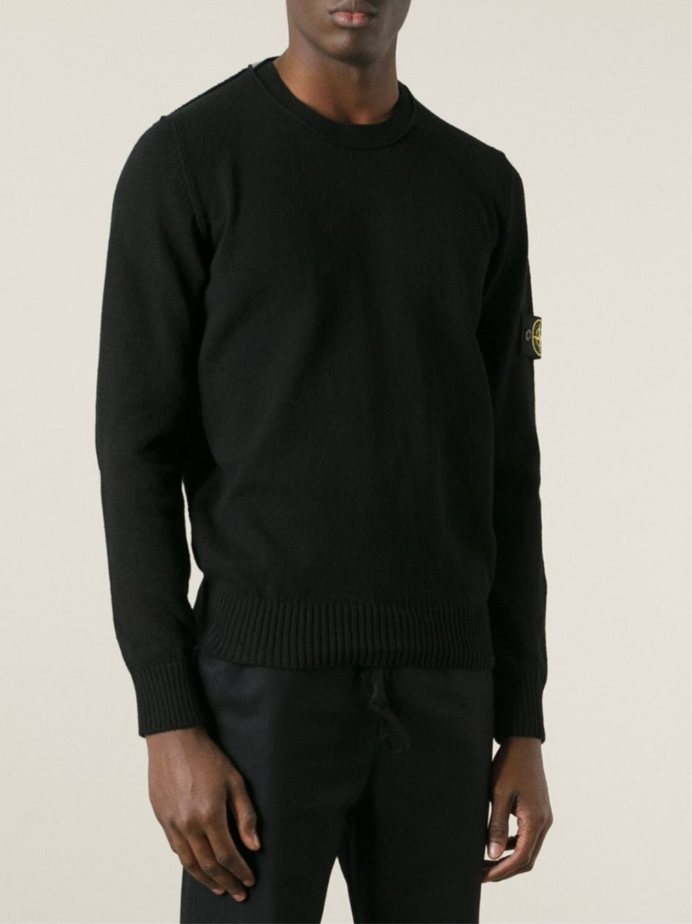 black stone island crew neck jumper