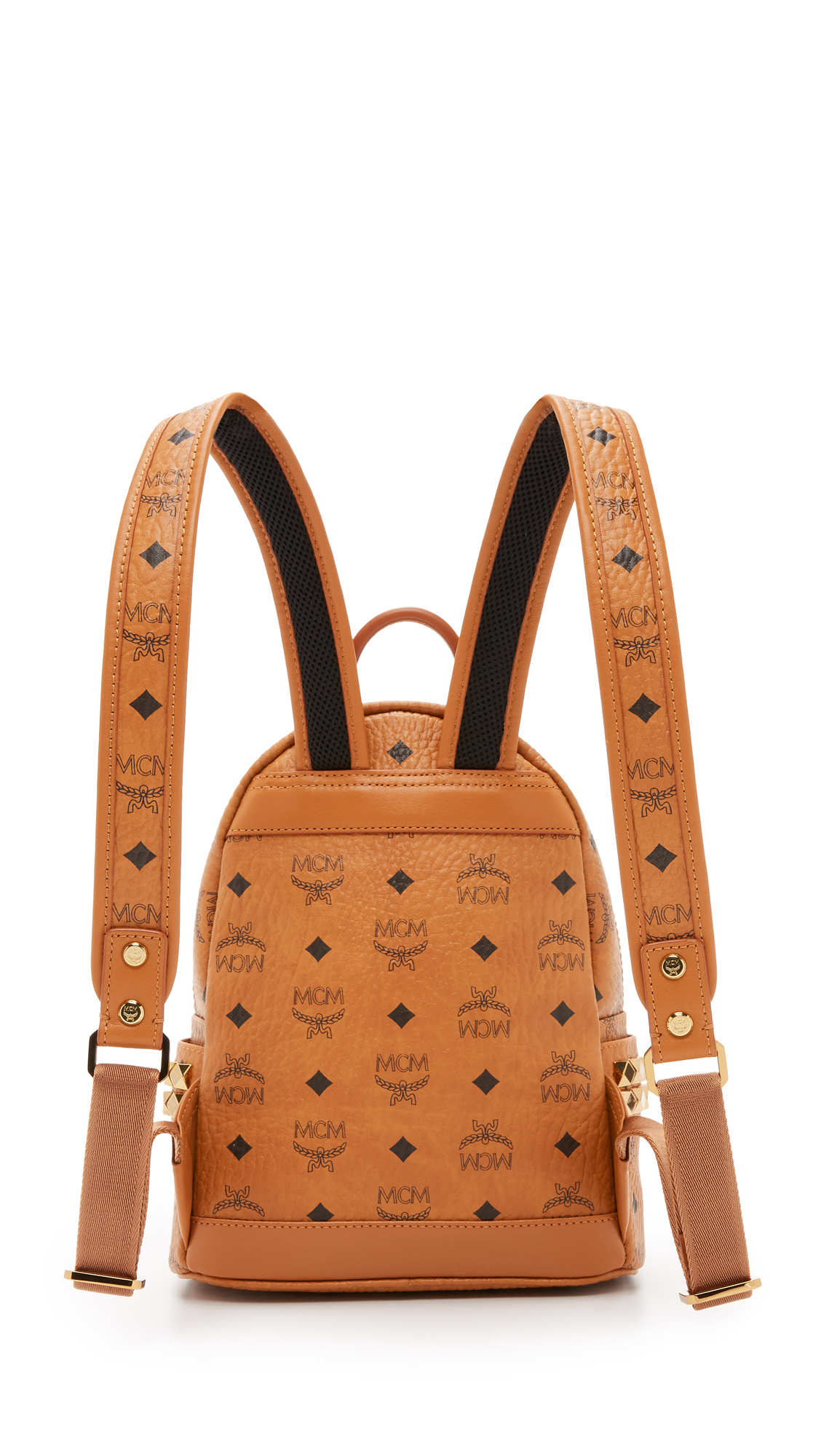 MCM Side Stud Mini Stark Backpack in Cognac (Brown) | Lyst