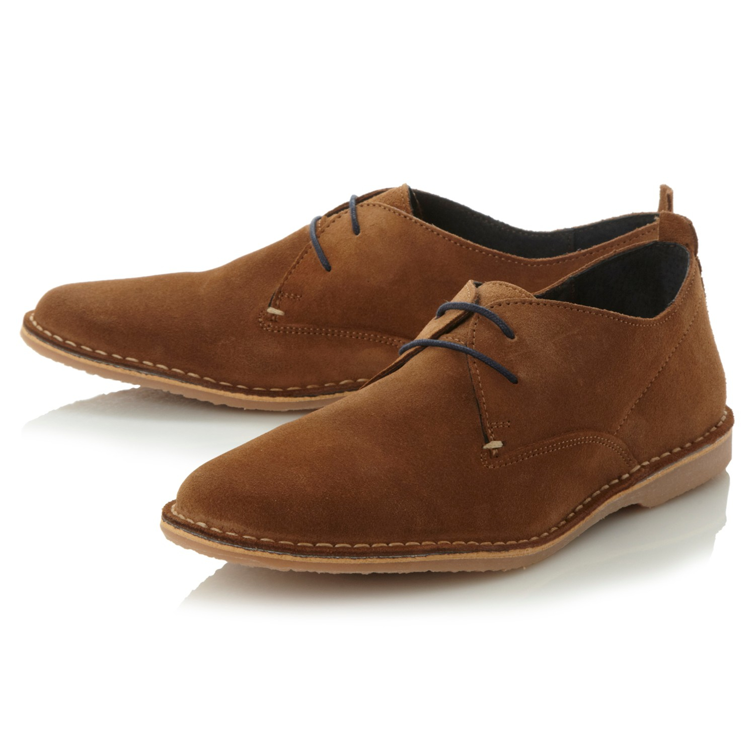 Bertie Bronson Laceup Suede Derby Shoes in Tan (Brown