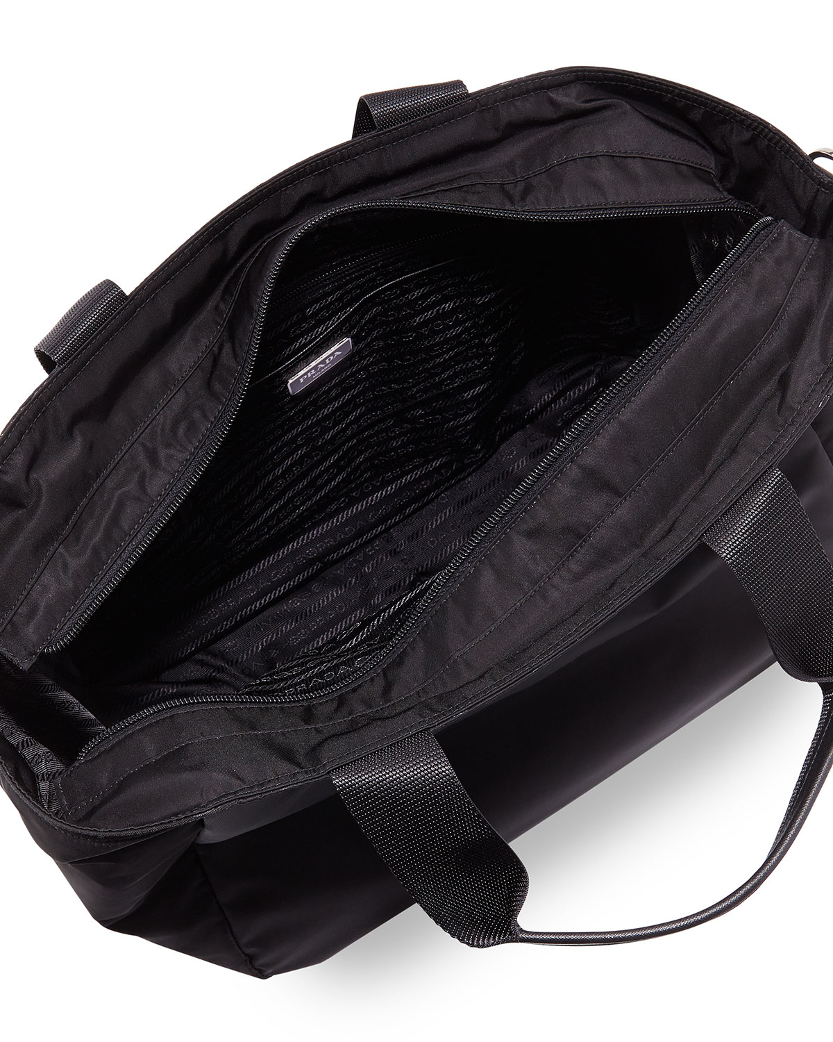 Prada Vela Nylon Tote Bag With Strap in Black - Lyst