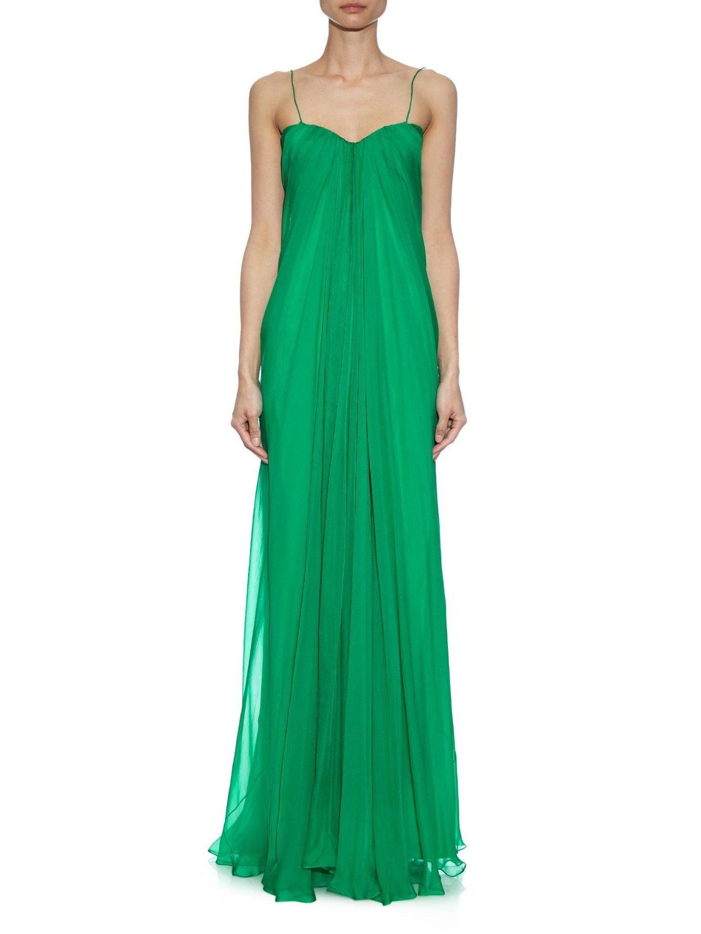 Alexander McQueen SilkChiffon Strapless Gown in Green Lyst