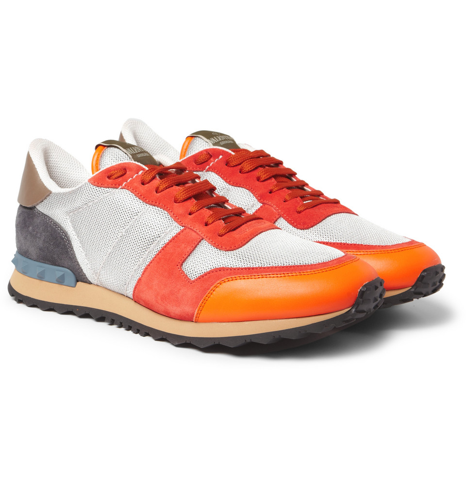 valentino sneakers lyst valentino suede and metallic mesh sneakers in valentino sneakers lyst valentino suede and metallic mesh sneakers in